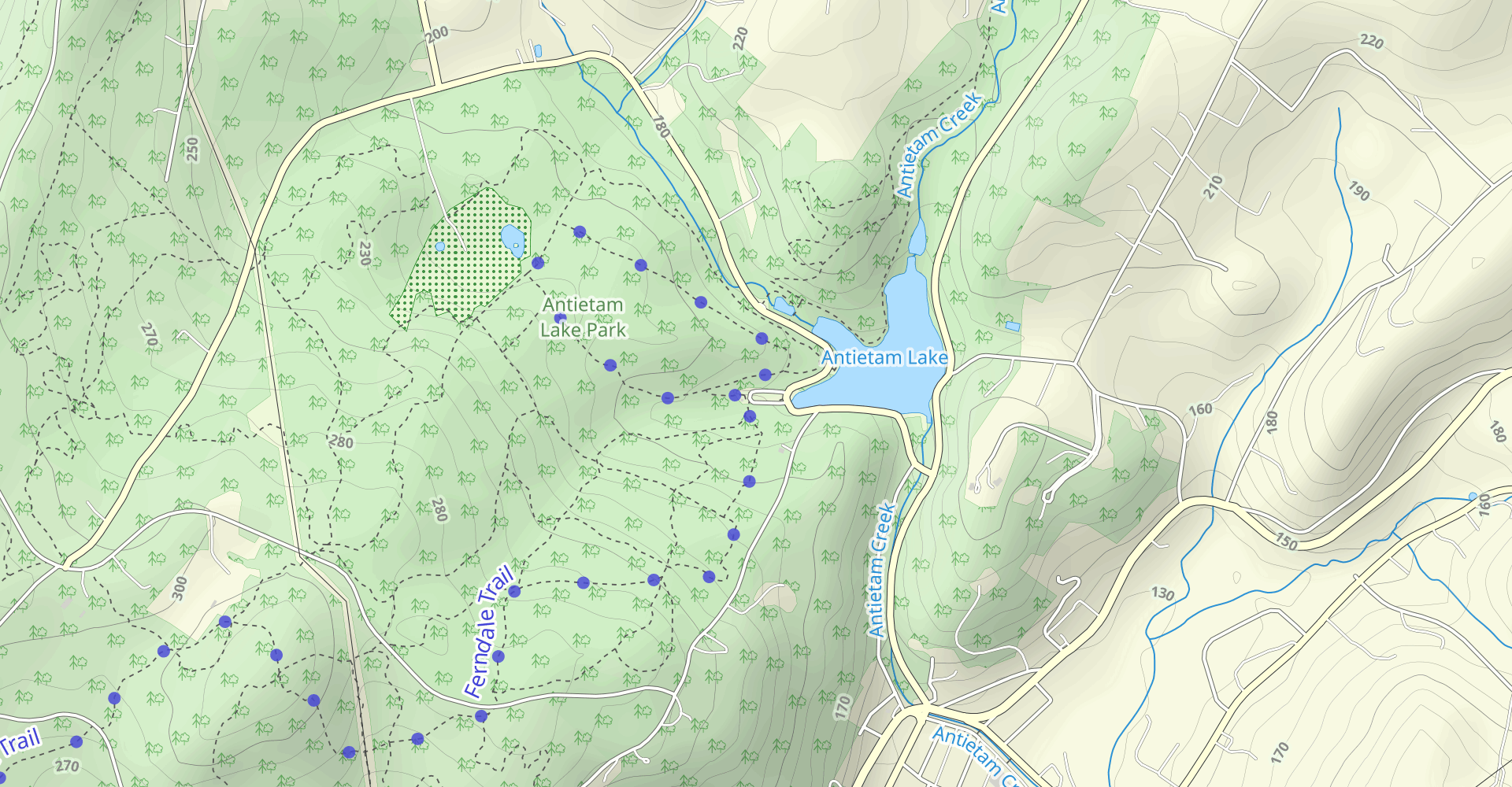 Antietam Lake to Mount Penn Loop via Ferndale and Gravity Trails