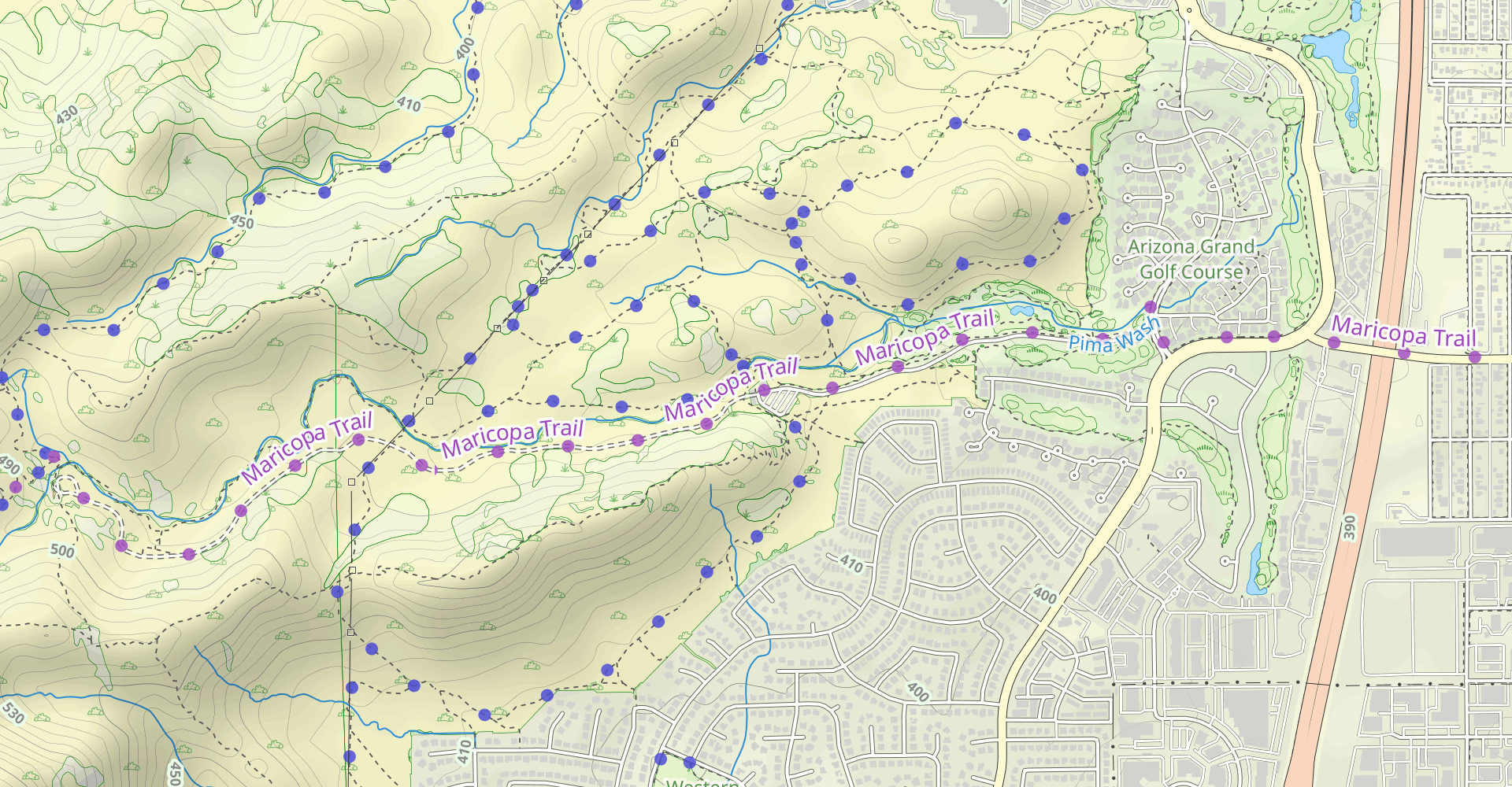Pima Wash Trail to West Loop
