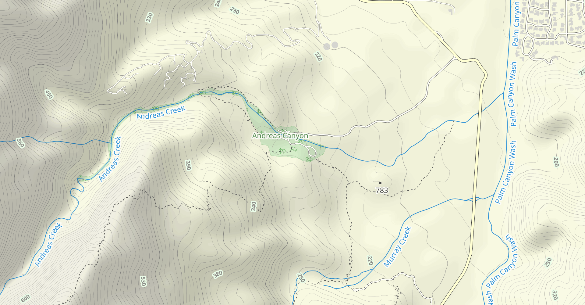 Coffman Trail from Andreas Canyon Rd