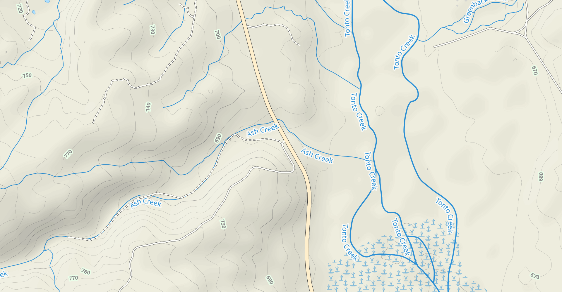 Route 188 to Four Peaks Road #143