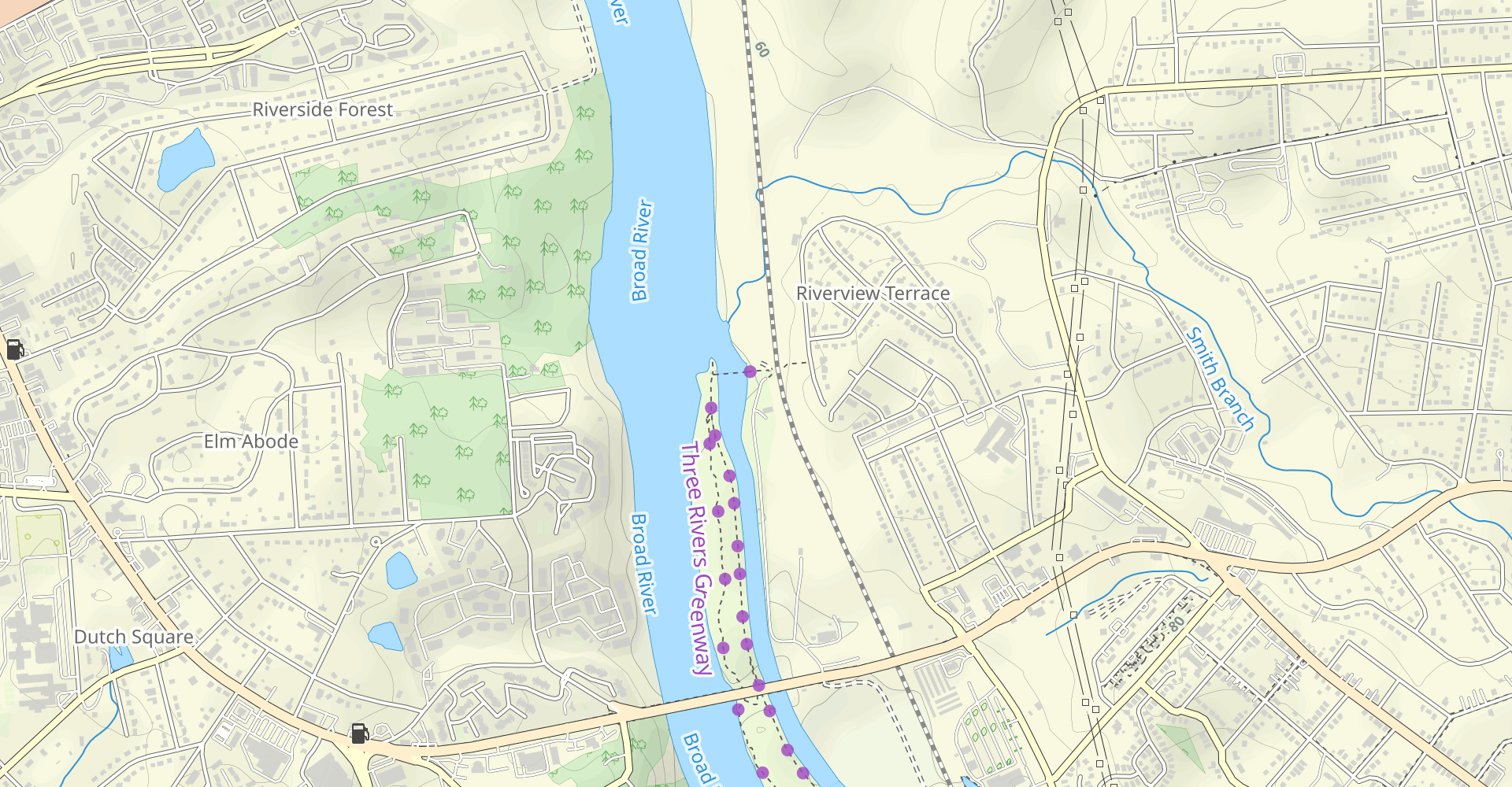 Columbia Canal and Broad River Via River Trail