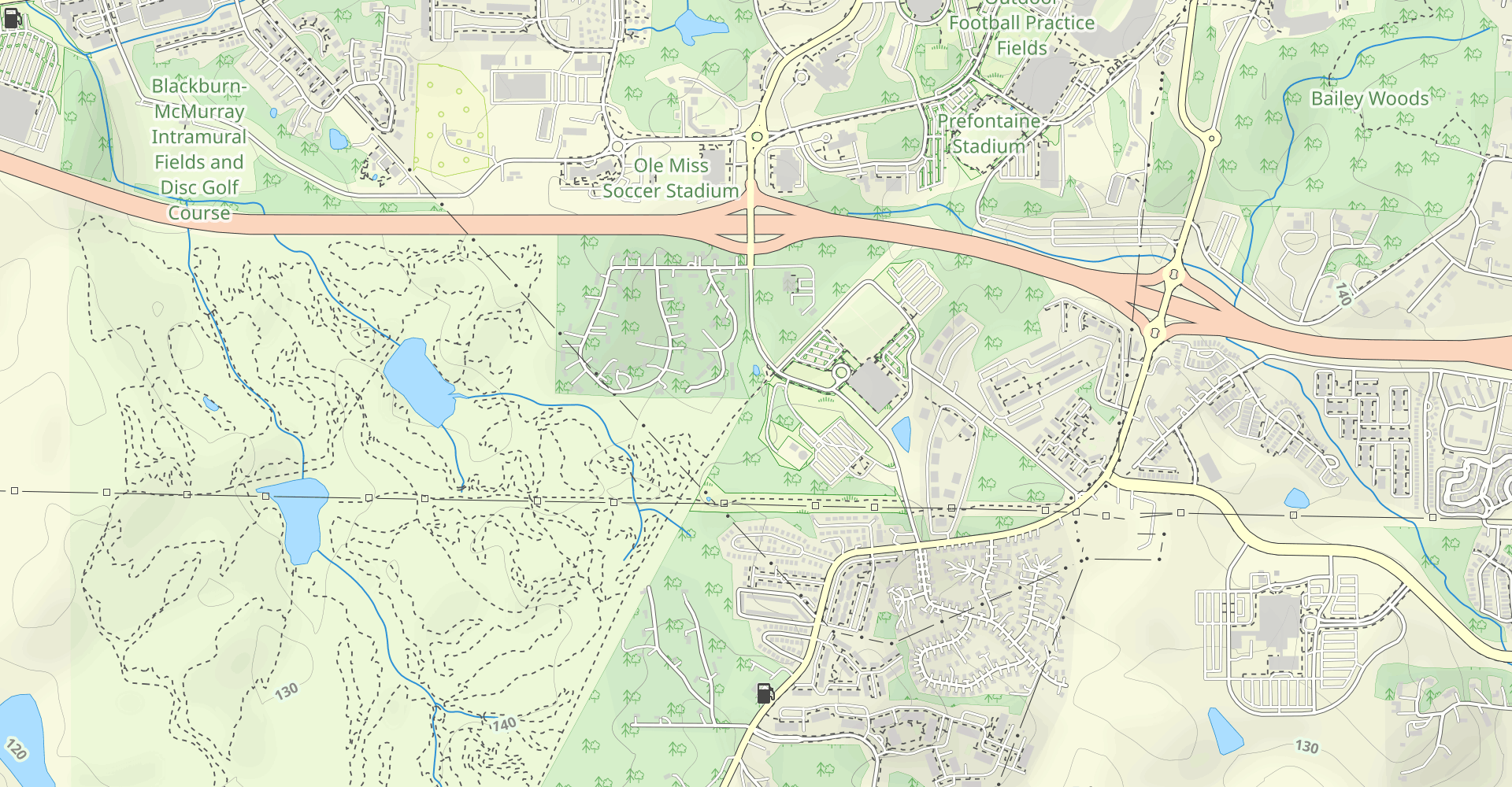Two Pond and South Campus Rail Trail Loop