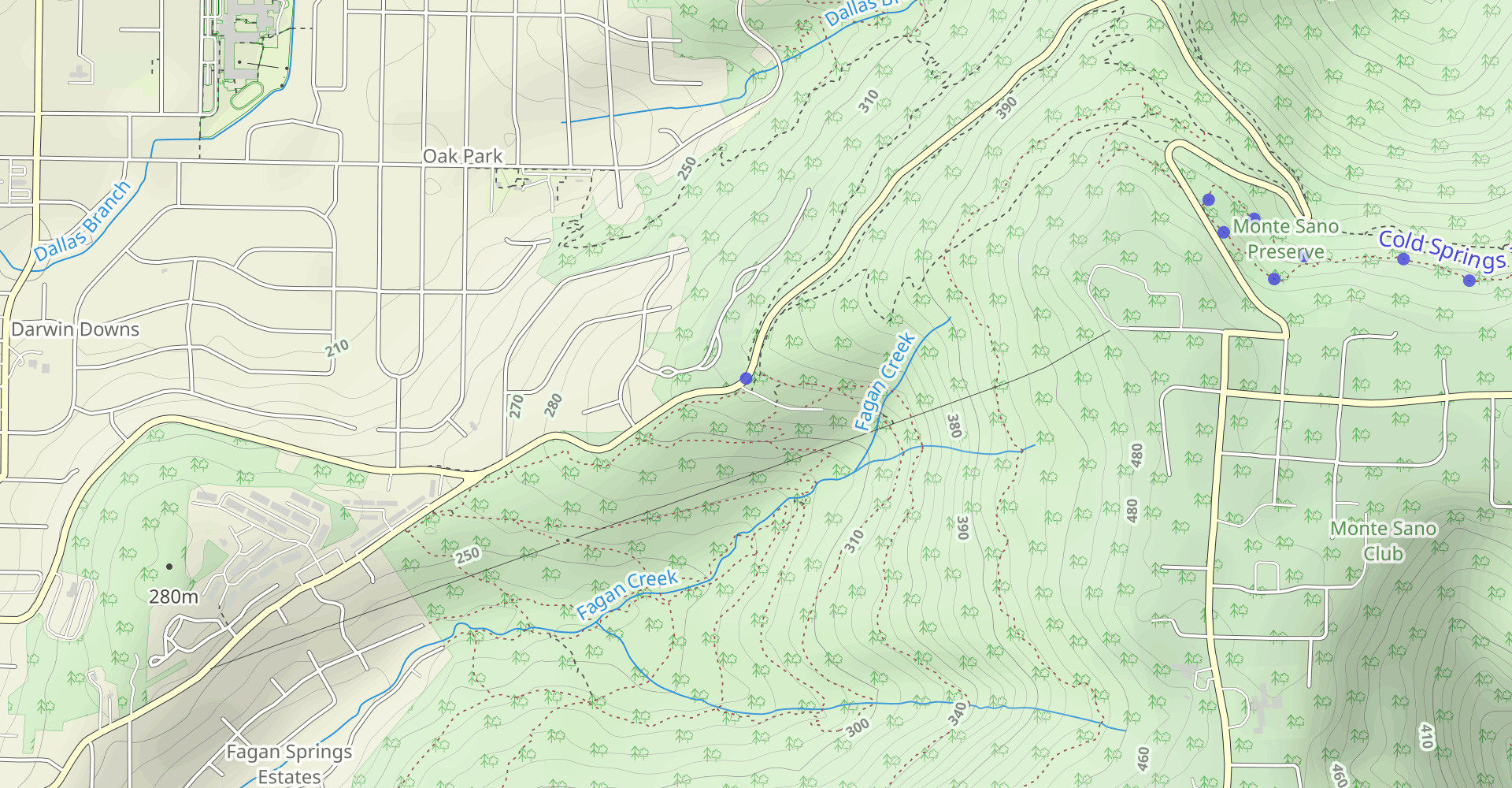 Bluffline, Railroad Bed, Belue, Alms House Trail Loop