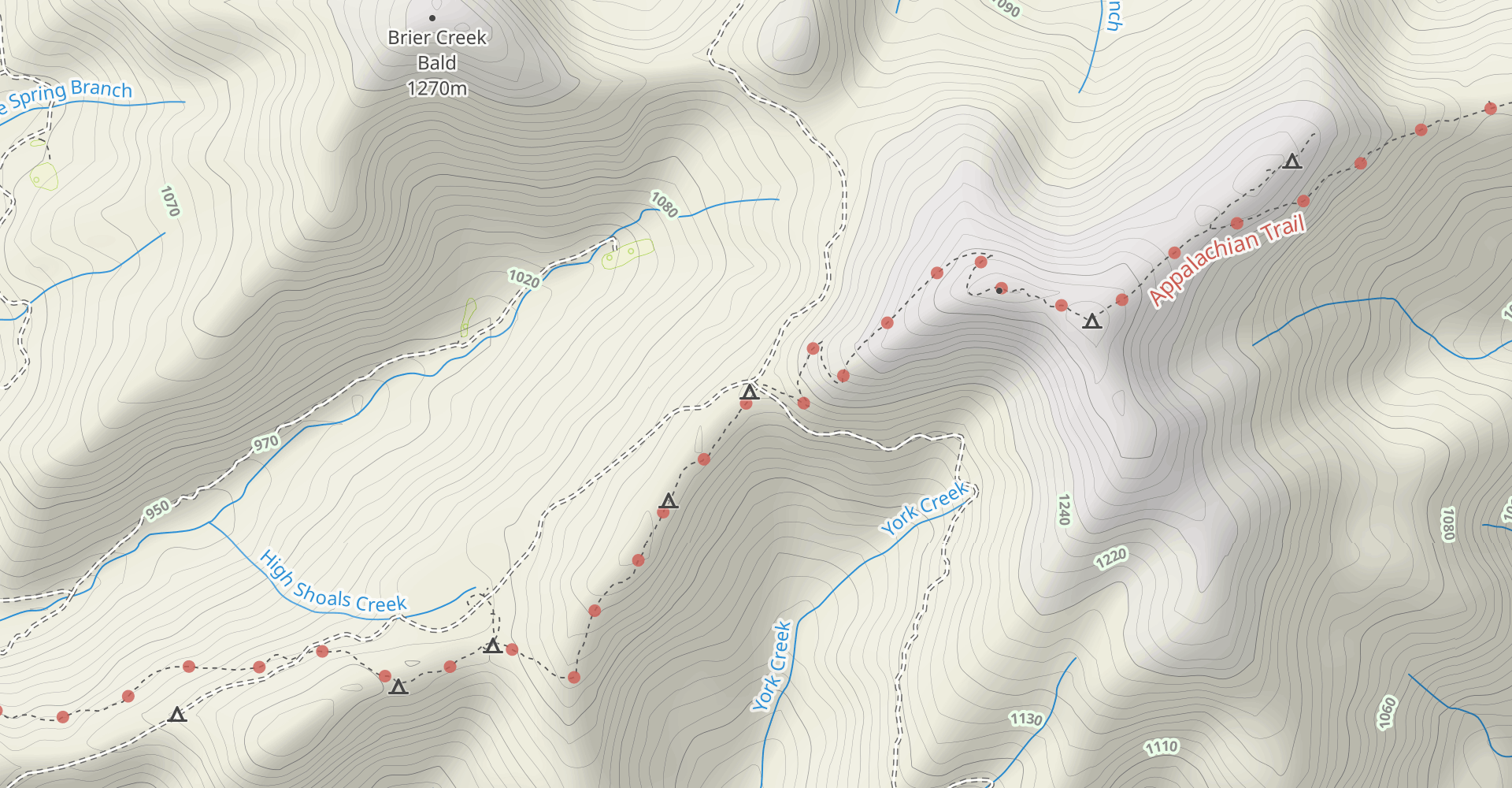Tray Mountain from Tray Gap via Appalachian Trail