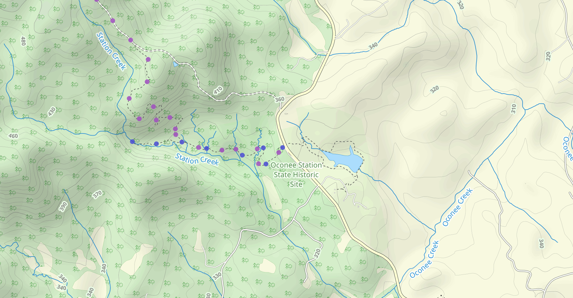 Oconee Station to Hidden Falls