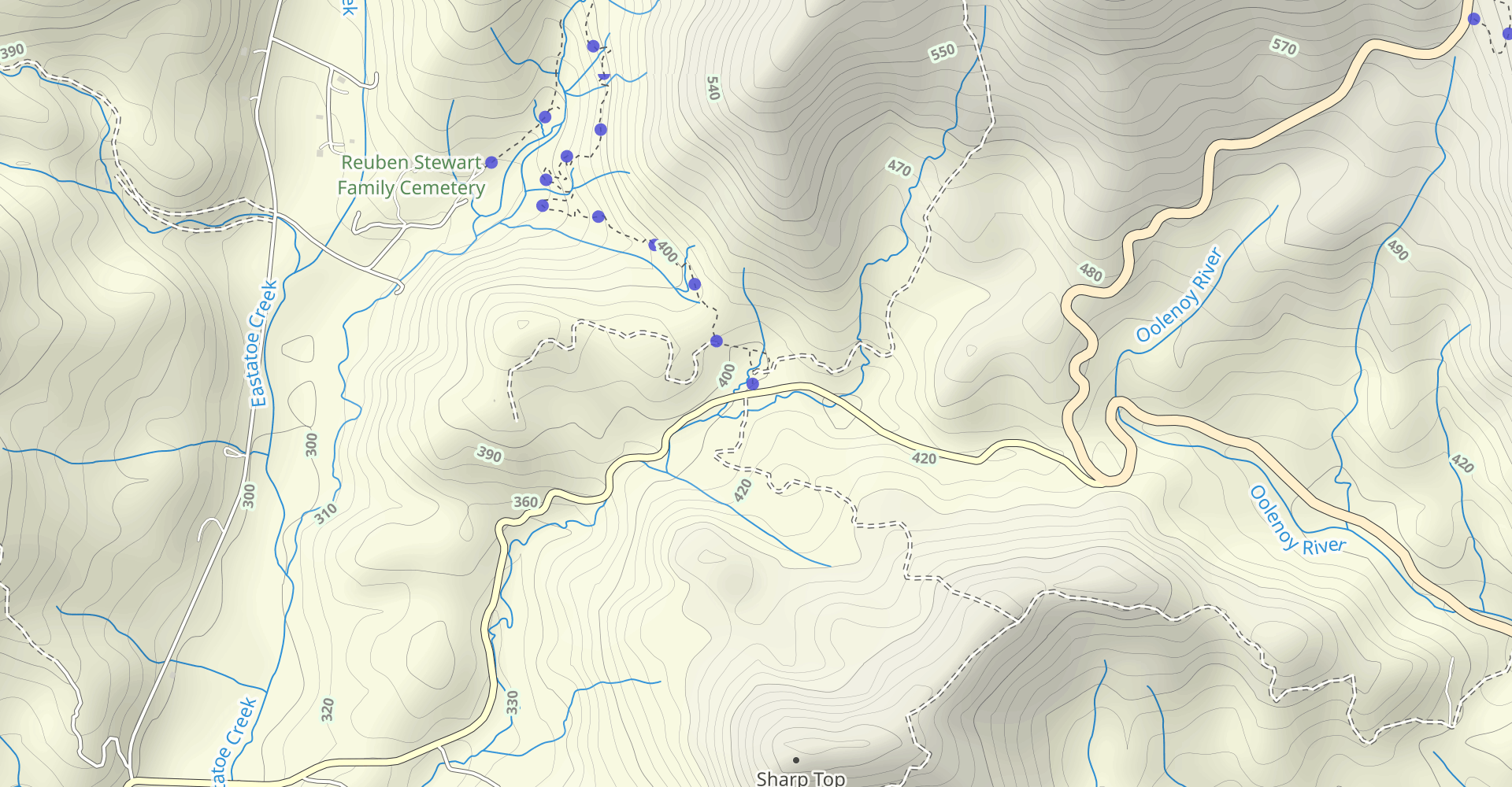 Twin Falls Trail on Reedy Cove Creek