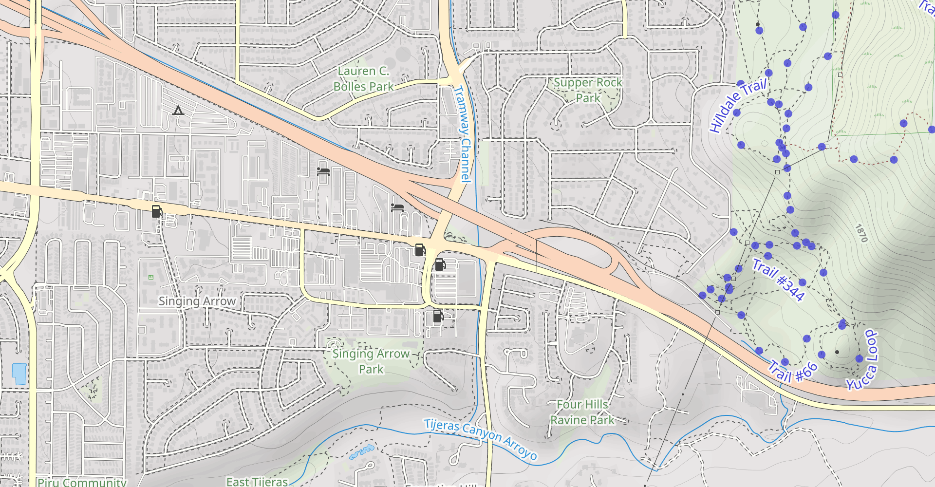 Tramway Boulevard Trail: South to North