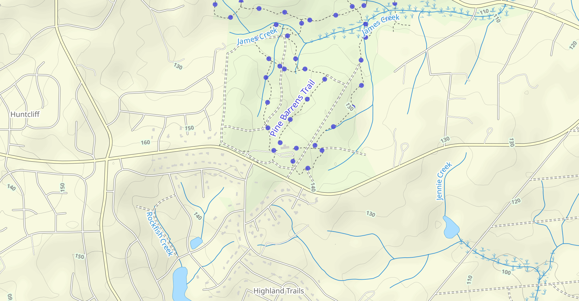 Lighter Swamp, Pine Island, Holly Road, Gum Swamp, Pine Barrens Loop