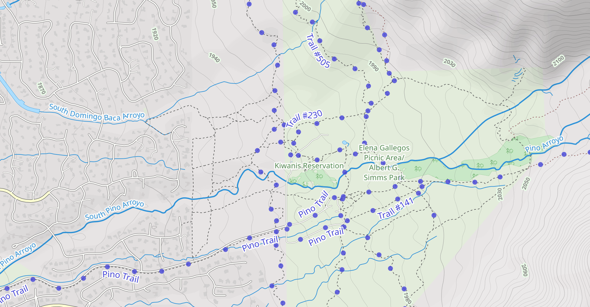 Cottonwood Springs, Pino Trail #140, Trail #342 and Trail #230 Loop