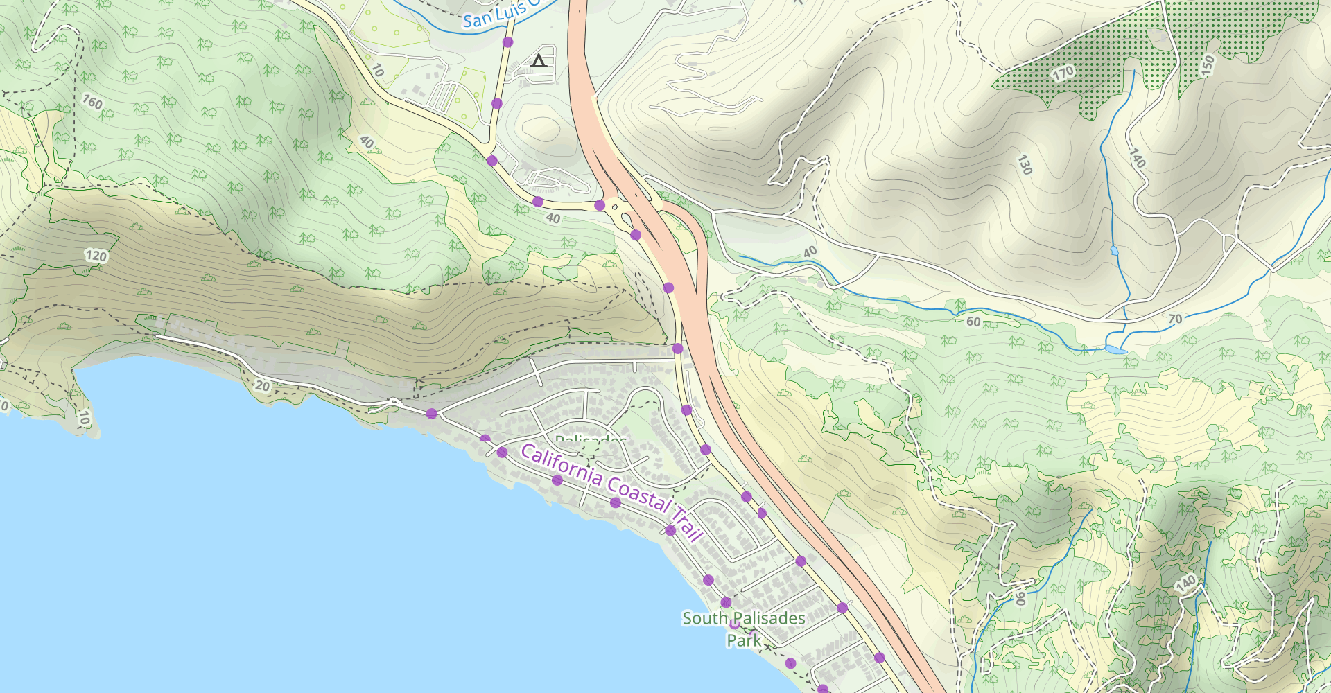 Ontario Ridge Trail via Shell Beach Road