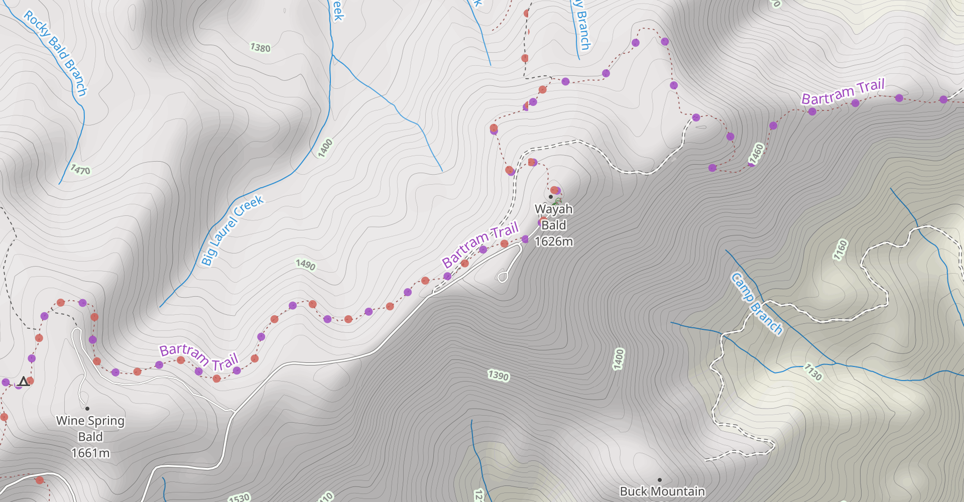 Wayah Bald Recreation Area via Appalachian Trail