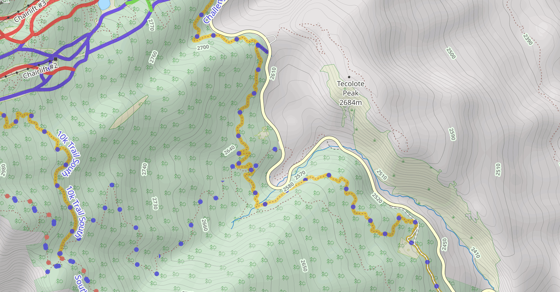 Tree Spring #147, South Crest #130, Cienega #148, Faulty #195 and Oso Corredor #265 Loop