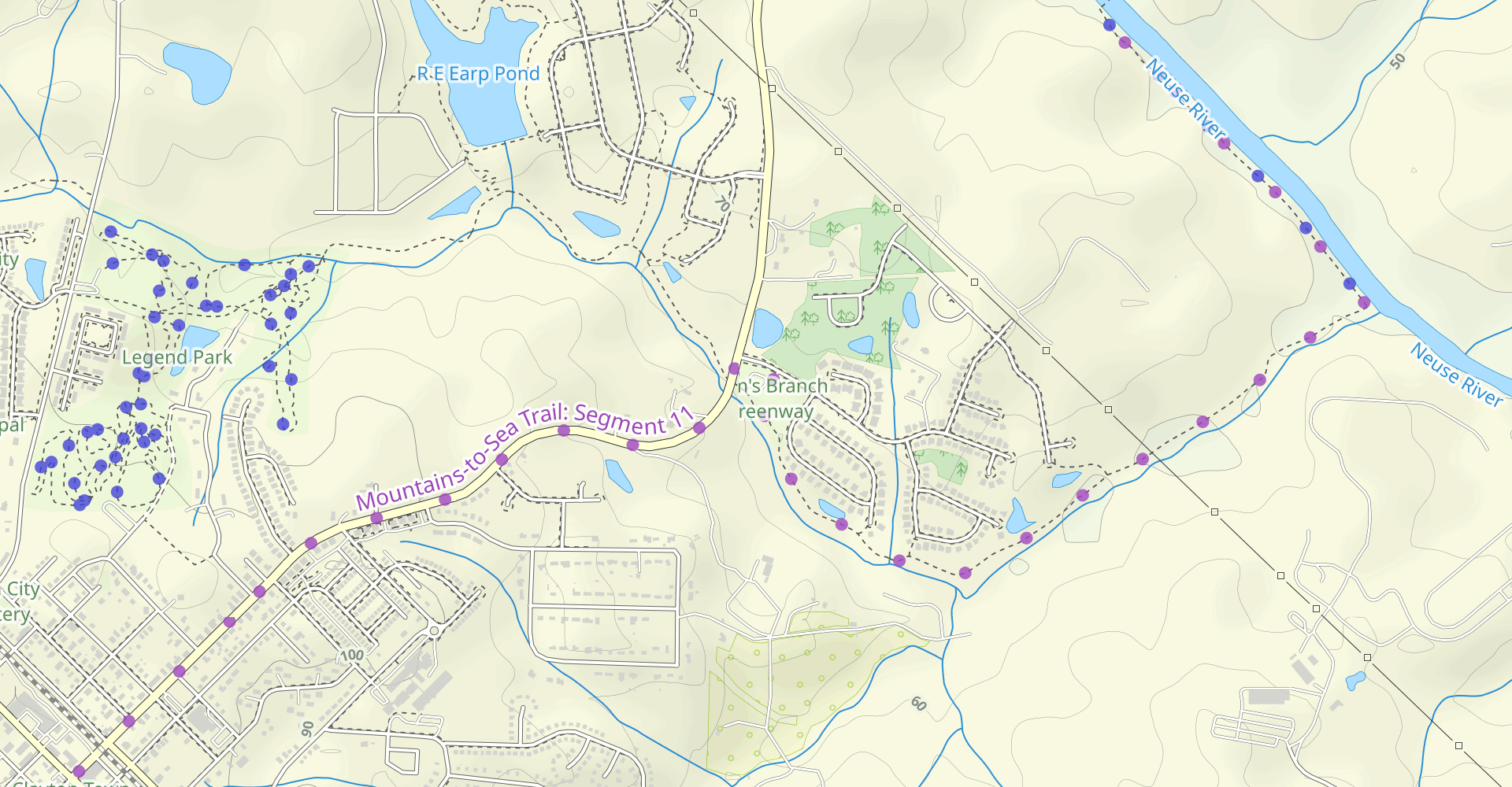 Clayton River Walk via Sam's Branch Greenway Trail