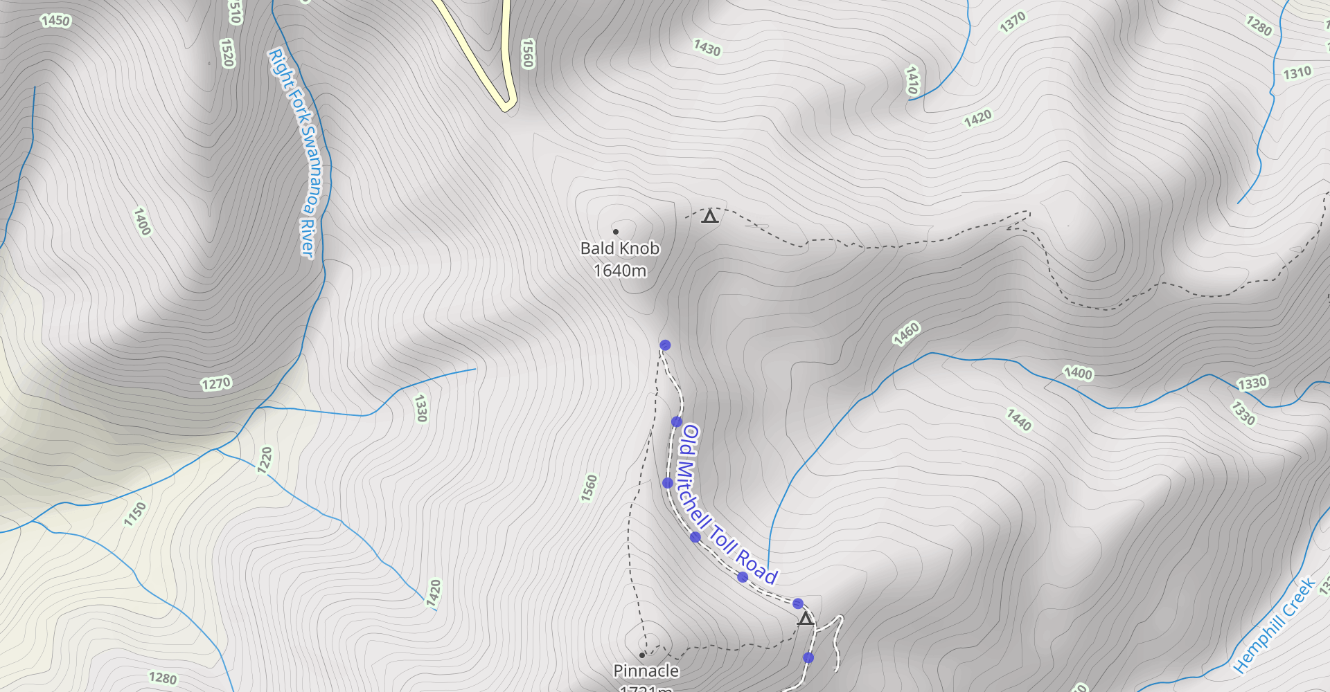 Blue Ridge Pinnacle and Rocky Knob