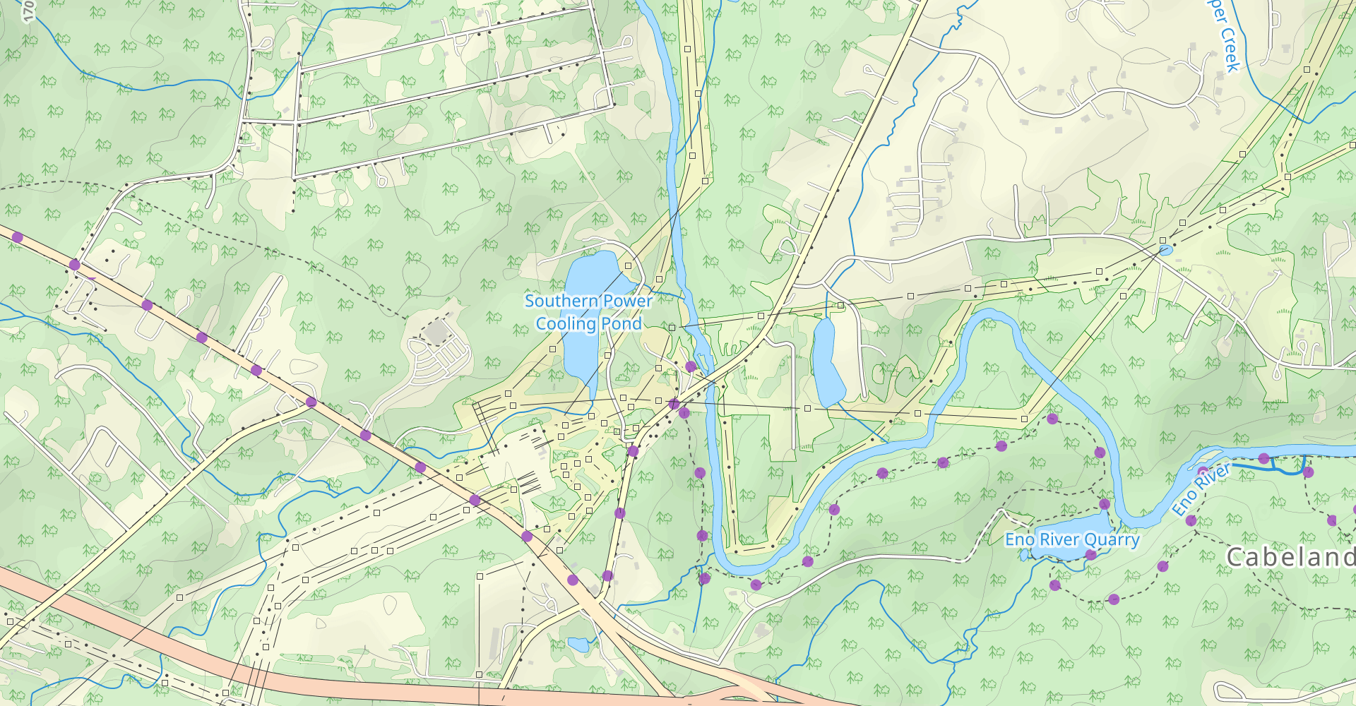 Laurel Bluffs to Eno Quarry and Cabe Lands Trail