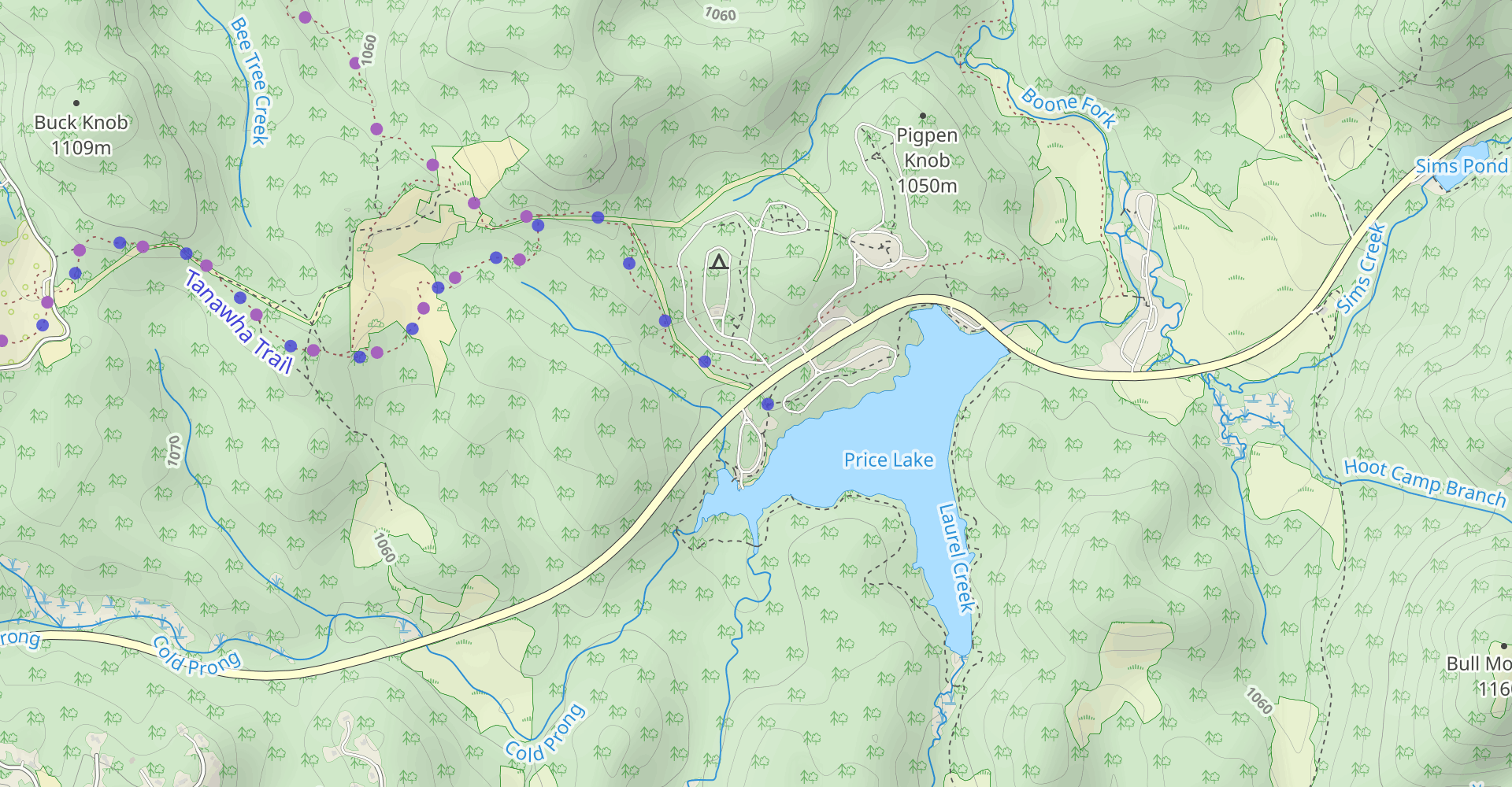 Tanawha Trail from Price Lake