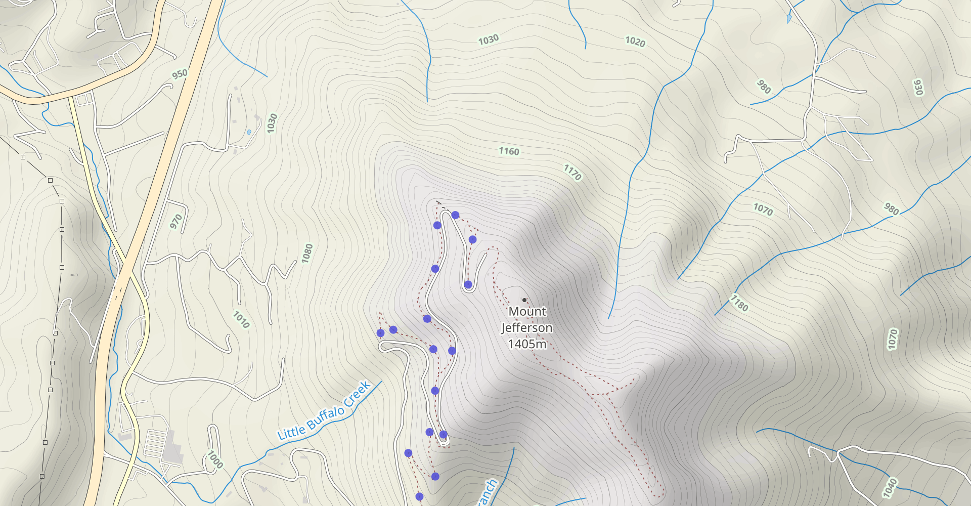 Summit and Rhododendron Trails Loop