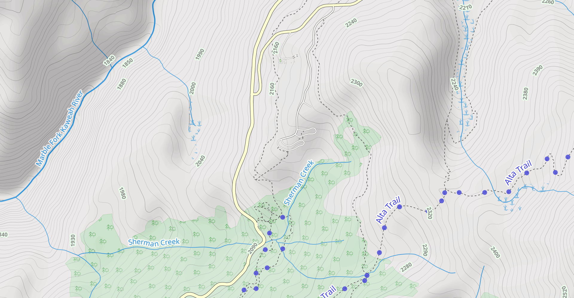 Congress Trail to Tharp's Log Trail