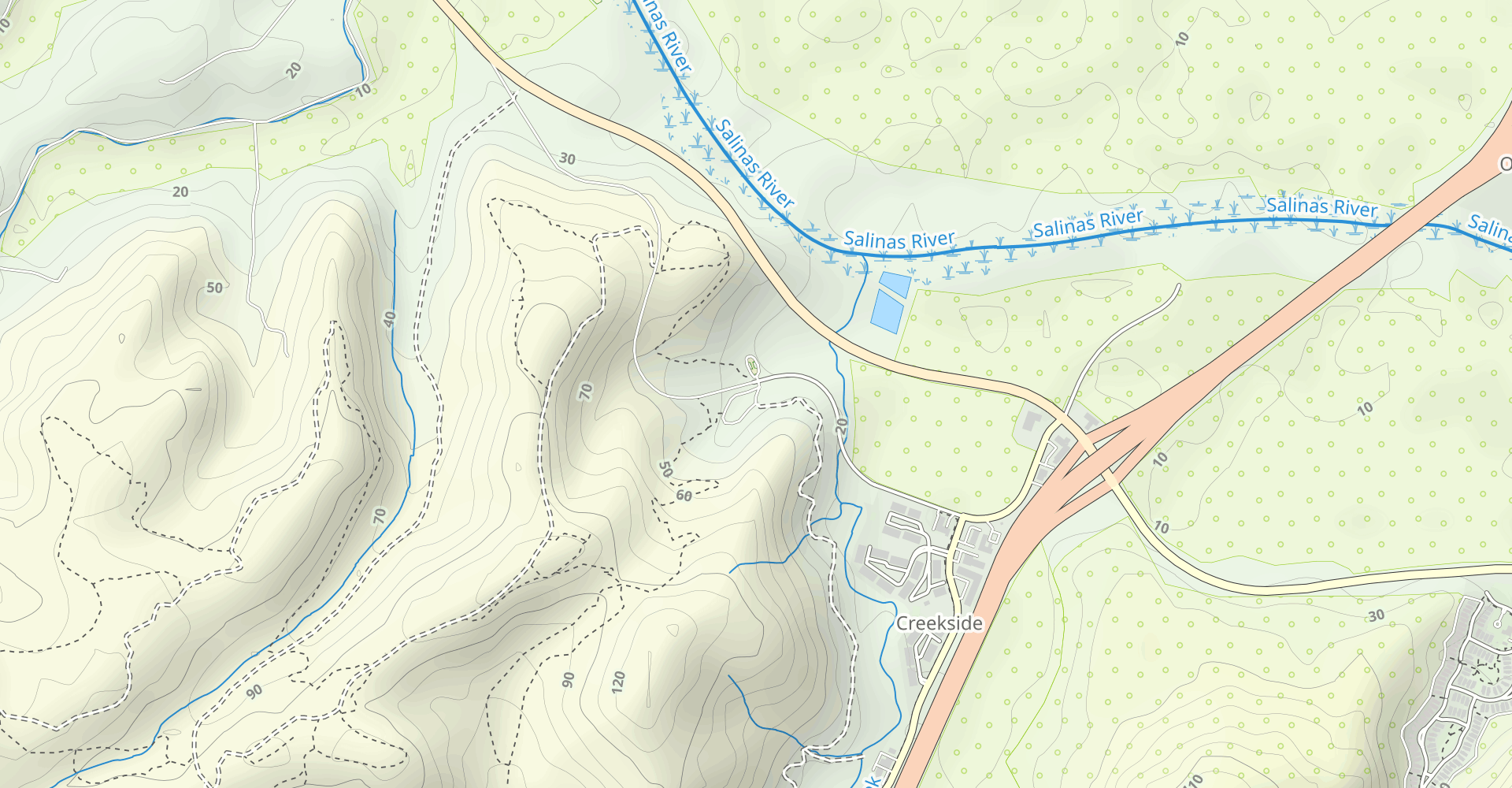 Trail 30, Engineer Road, Oil Well Road, and Trail 101 Loop