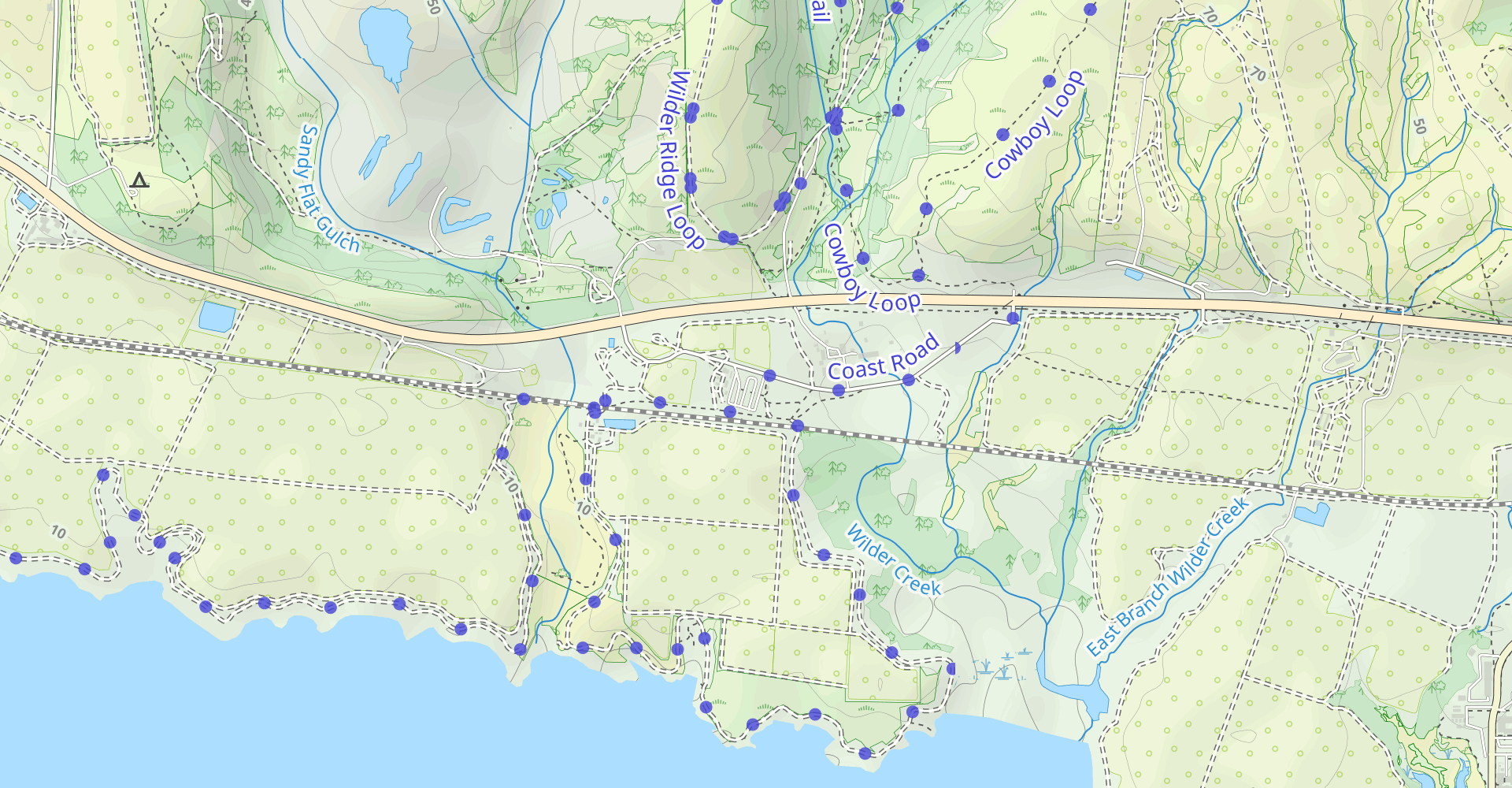 Wilder Ridge, Baldwin, Ohlone Bluff and Old Cove Landing Trail