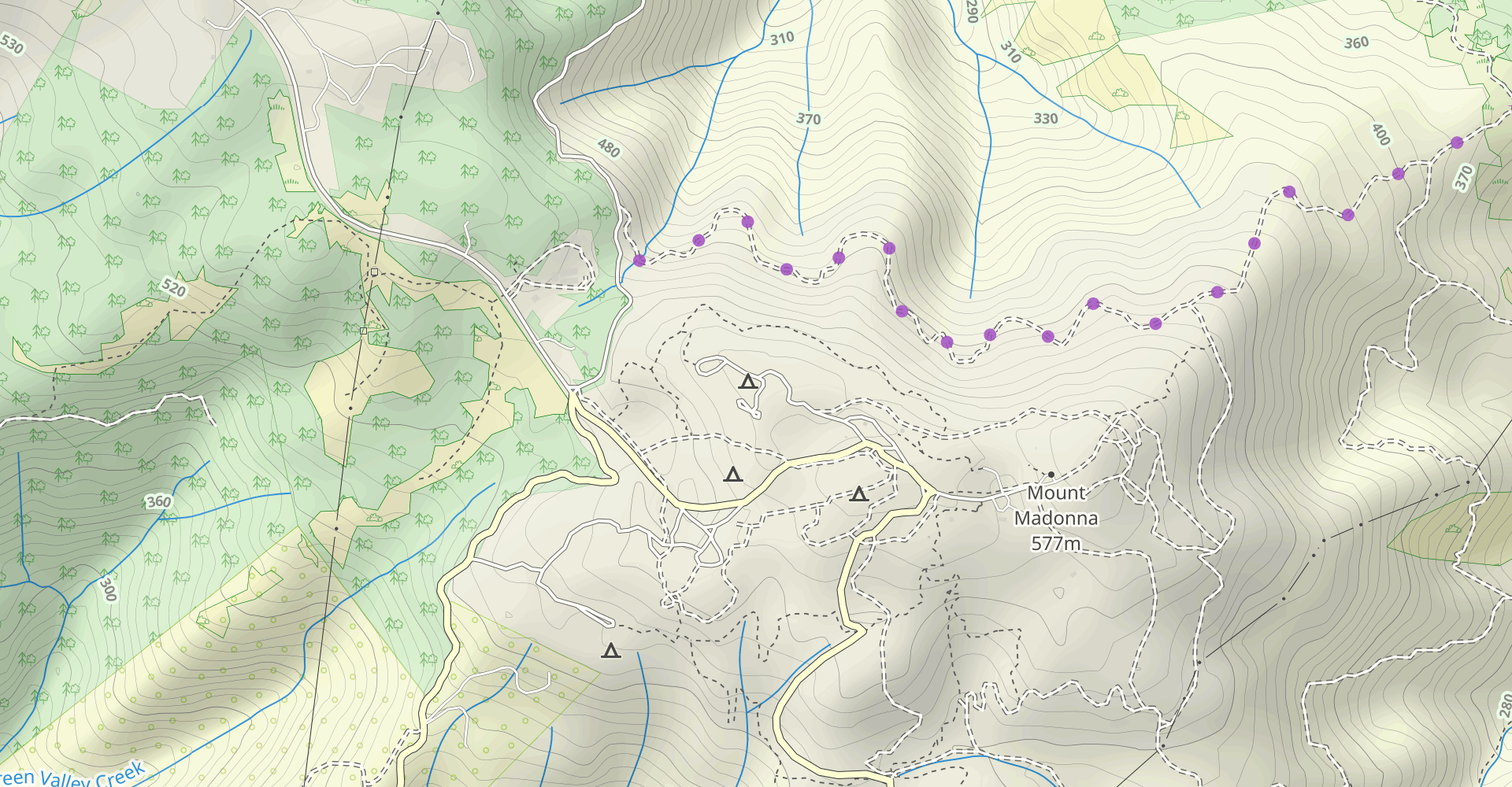 Tan Oak, Camp Trail, Ridge Trail, Blackhawk, Meadow Trail Loop