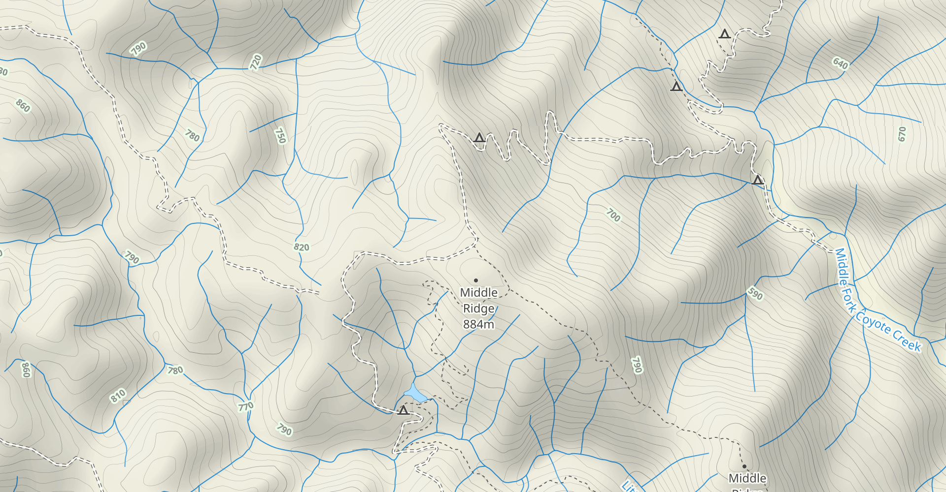 Middle Ridge via Flat Frog and Fish Trails