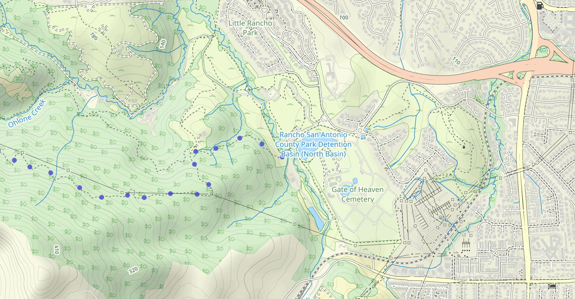 Coyote, Wildcat, Upper High Meadow, and PG&E Trails