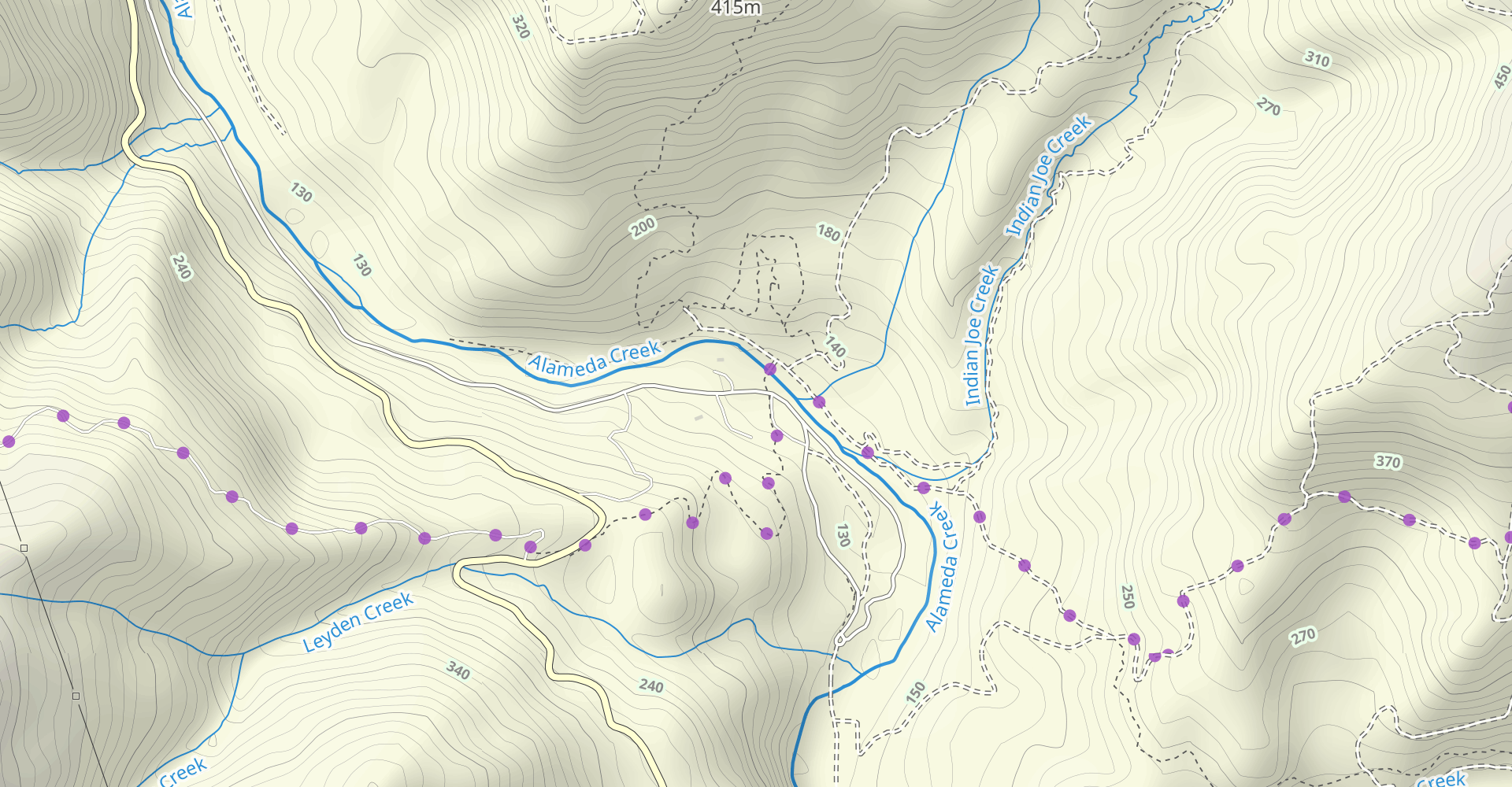 Indian Joe Creek, Cave Rocks, Vista Grande, Eagle View, McCorkle, Canyon View