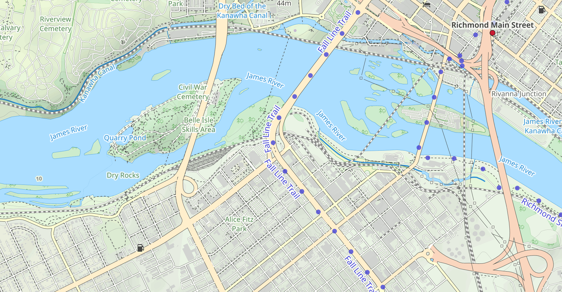 Floodwall and Slave Trail