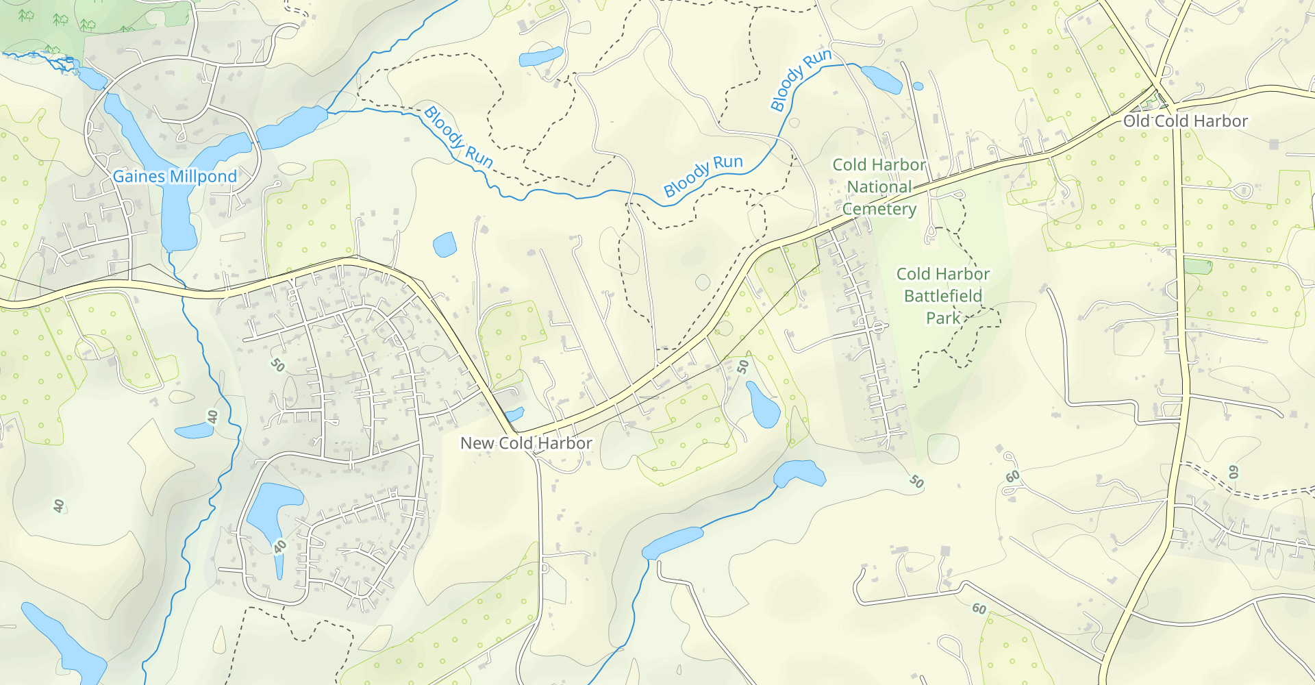Cold Harbor Battlefield Gold Trail