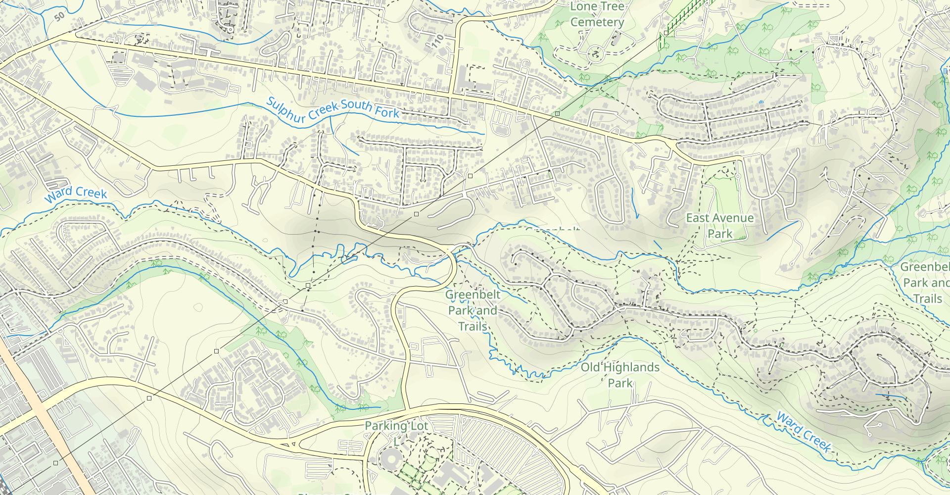 East Avenue and Ward Creek Trail Loop