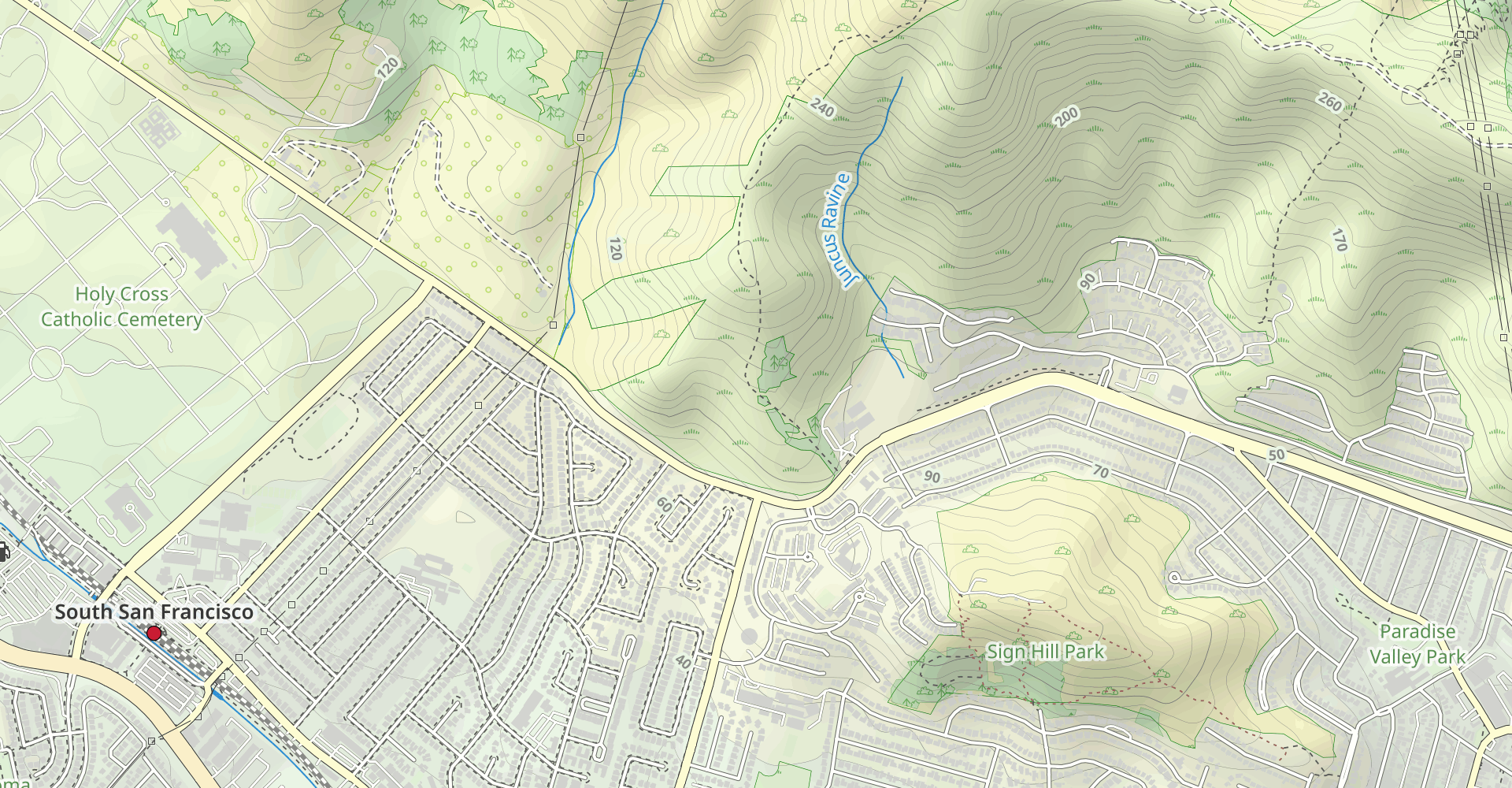 San Bruno Summit via Hillside Blvd