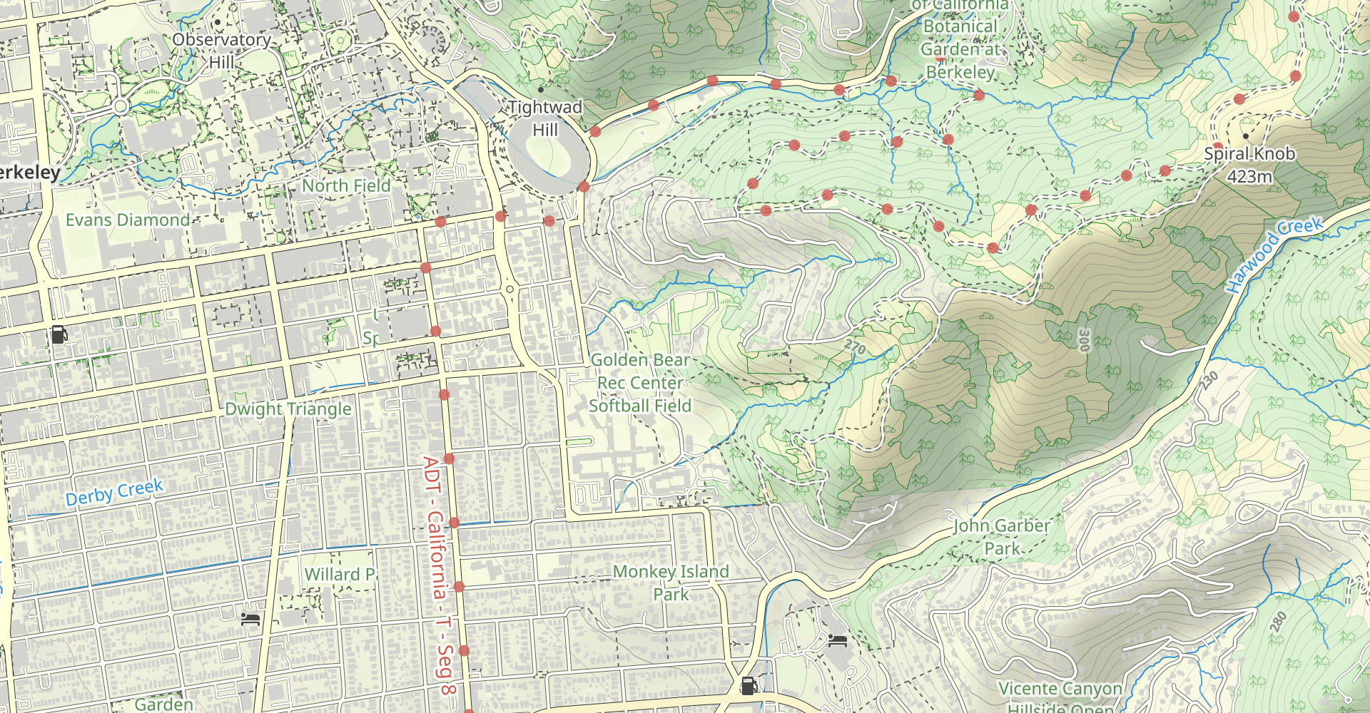 UC Berkeley to De La Veaga Trail
