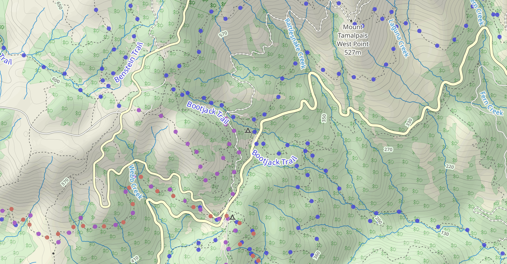 Mountain Top, Arturo, North Side, International and Miller Trail Loop