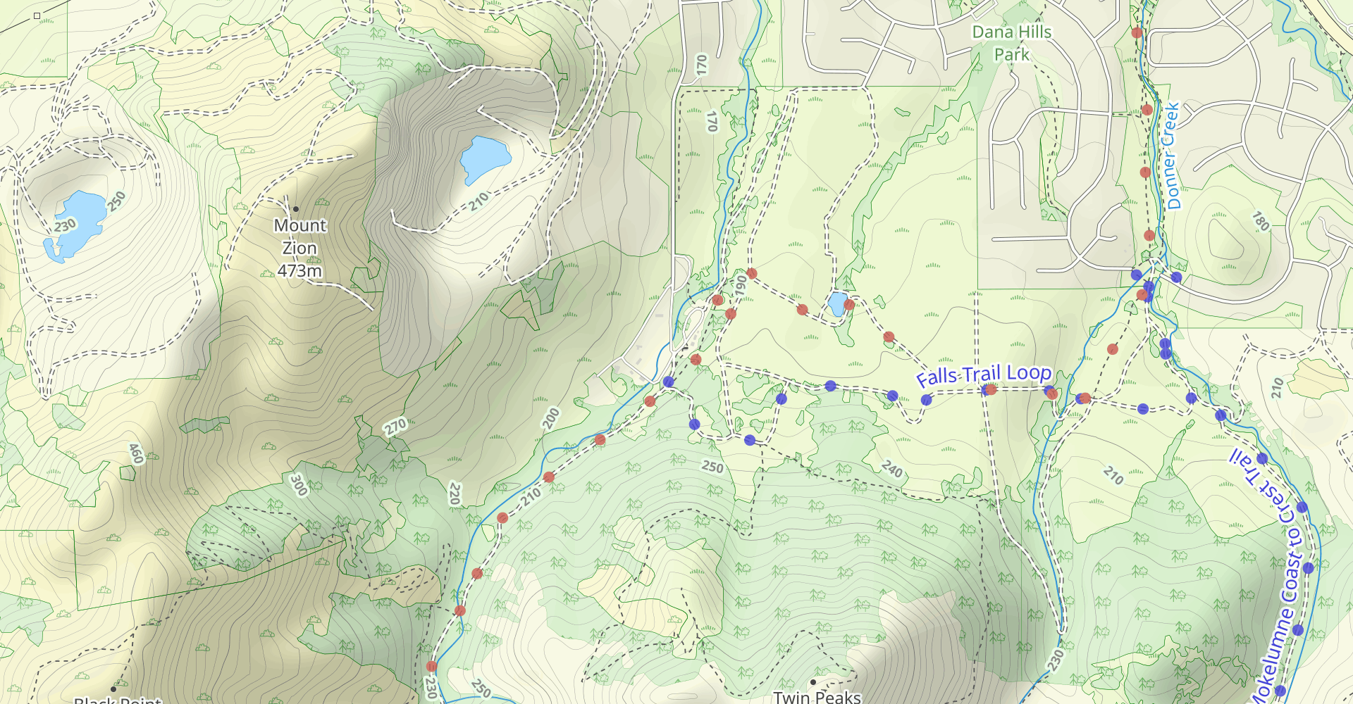 Eagle Peak and Mitchell Rock via Oak Road to Back Creek Loop