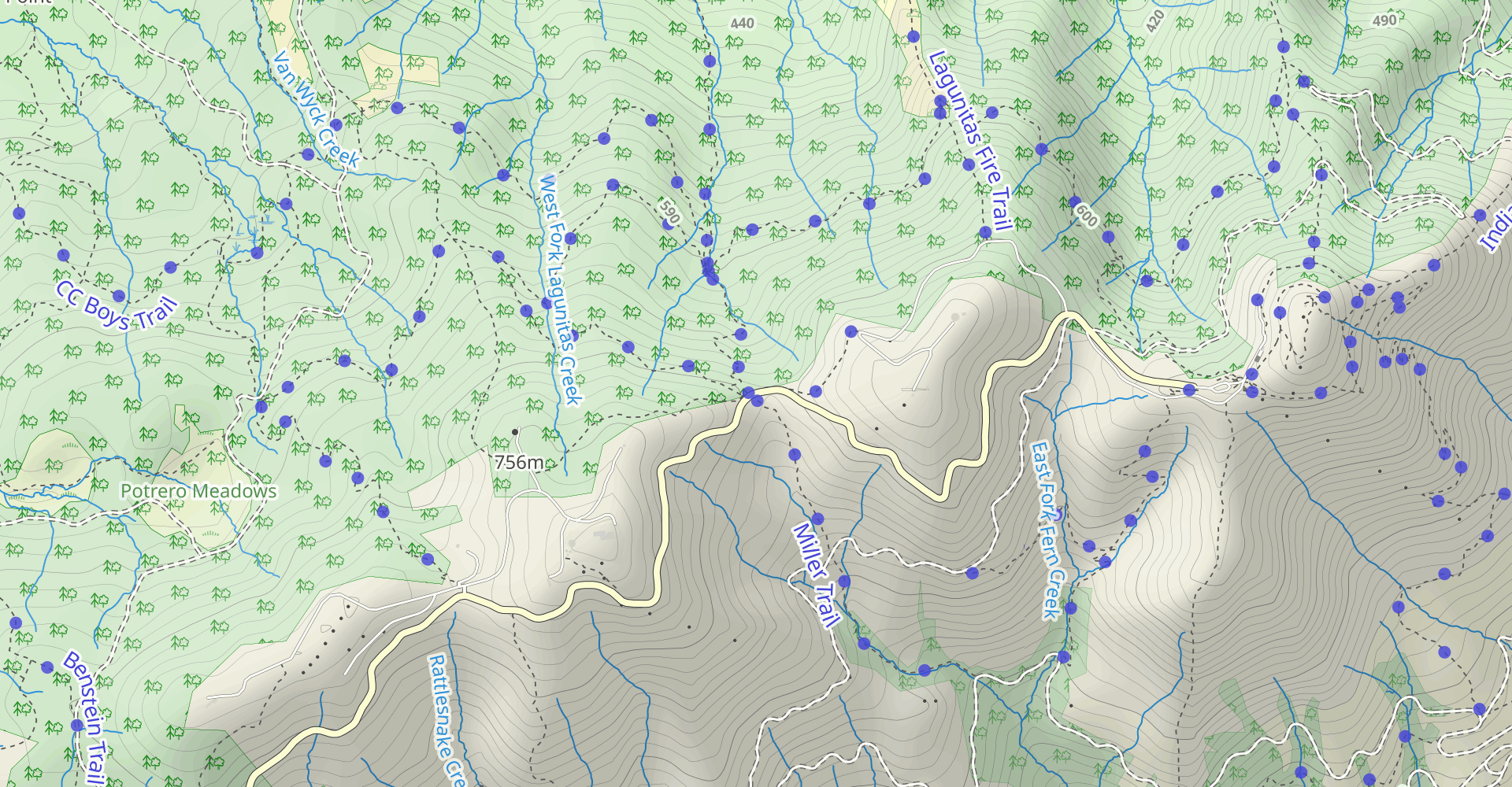 Colier Spring Trail to Lagunitas Lake