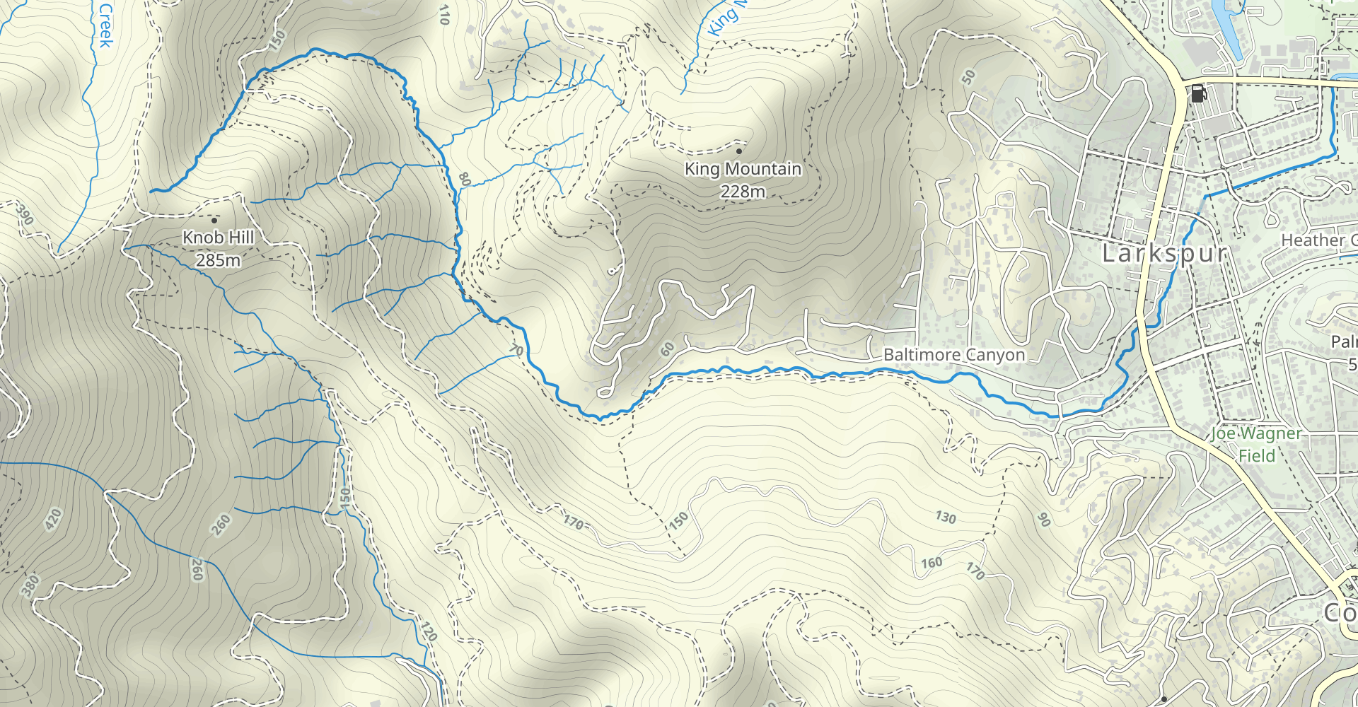 Baltimore Canyon to Corte Madera Trail