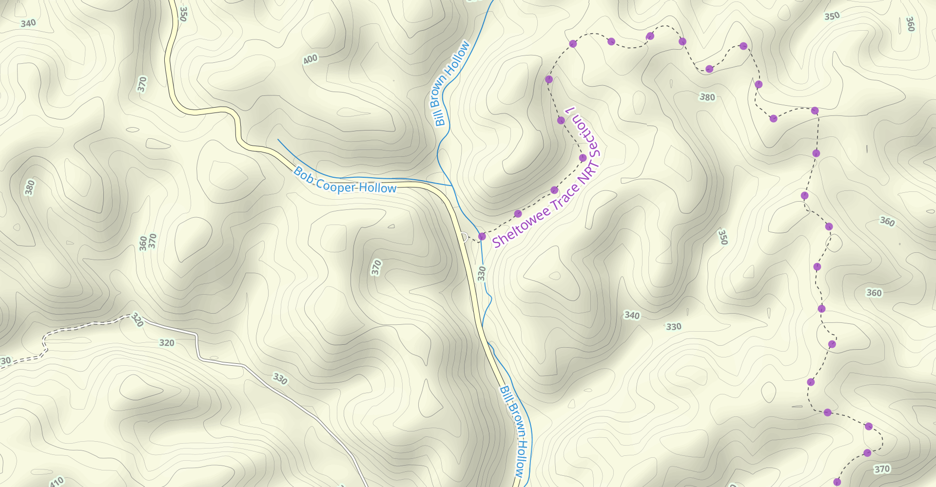 Sheltowee Trace NRT - Northern Terminus to Cave Run Lake