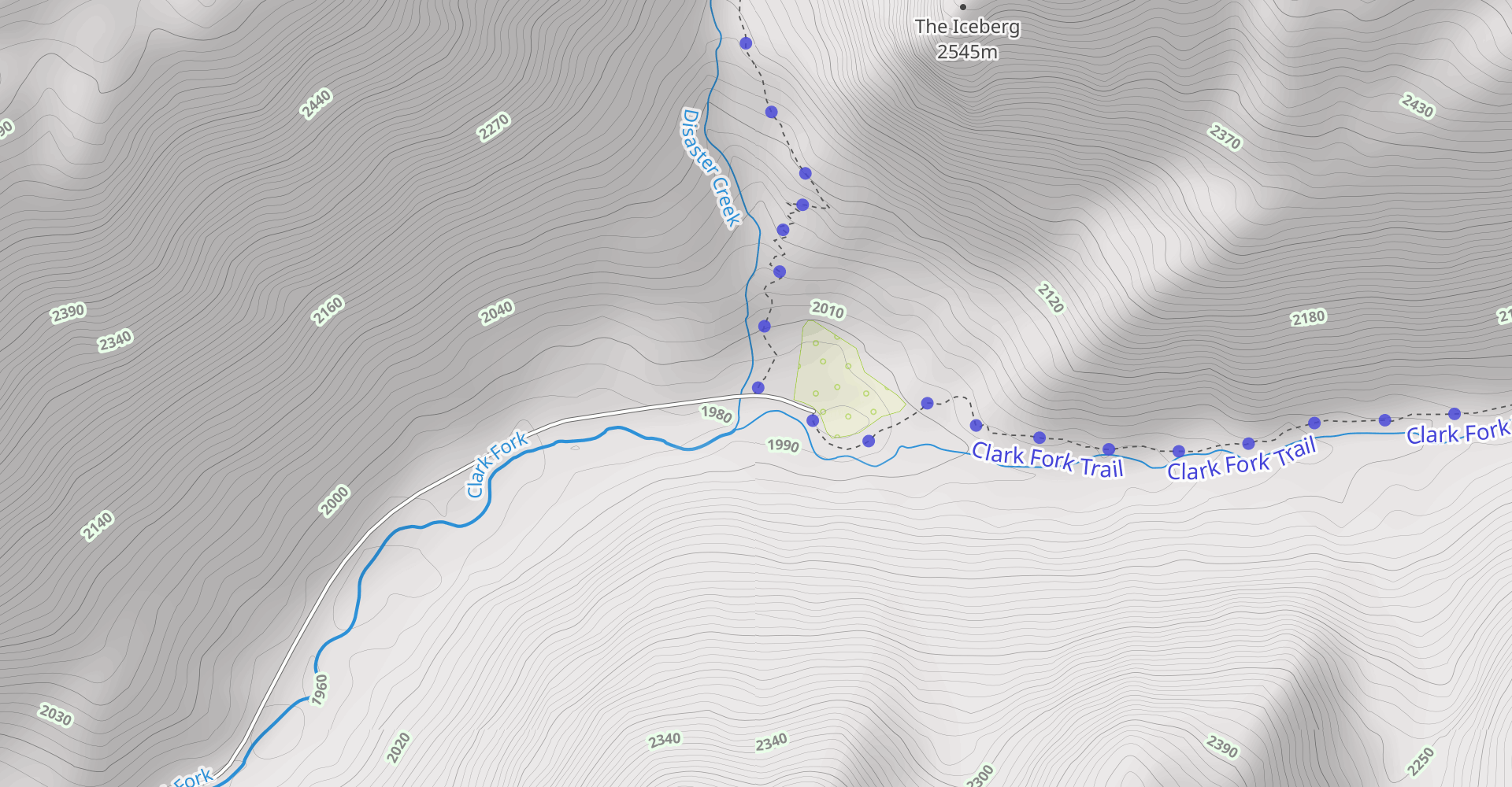 Disaster Creek Trail: Iceberg Meadow to Paradise Valley
