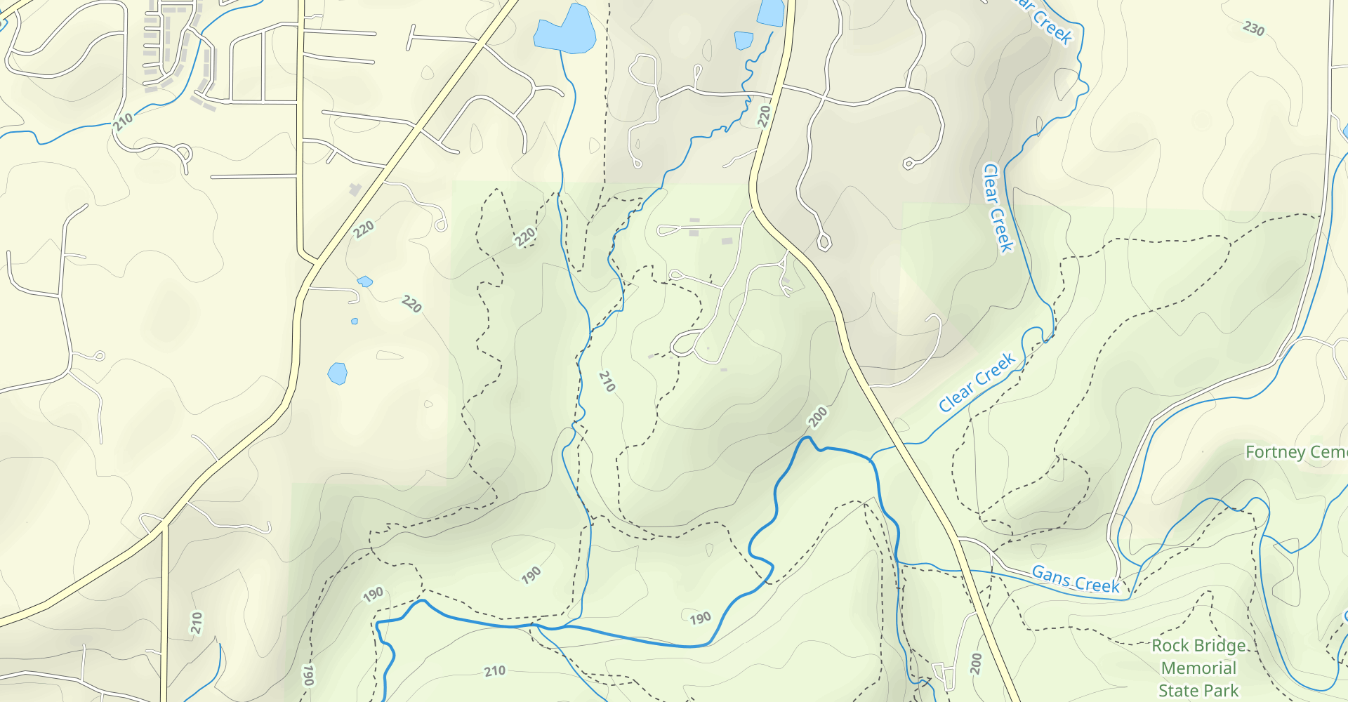 Spring Brook Trail: Rock Bridge Memorial State Park