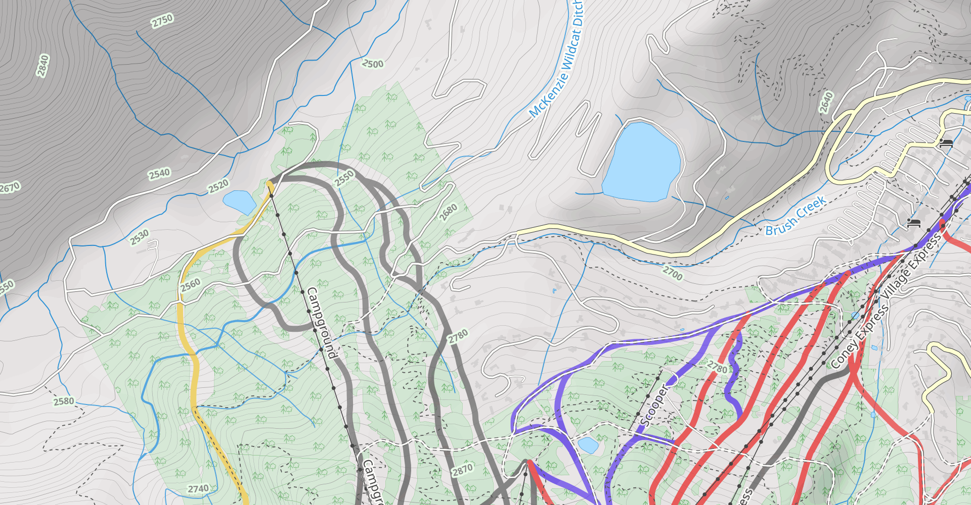 Ditch Trail, Government Trail, and Campground Connector
