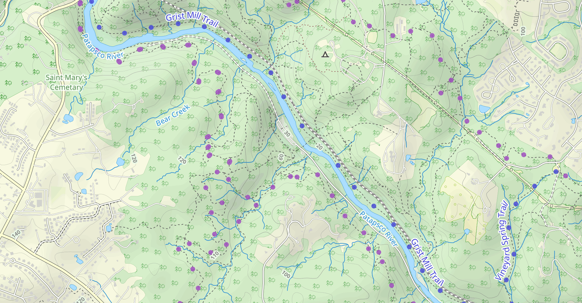 Cascade Falls, Lewis and Clark, Old Track, Morning Choice, Valley View Trail