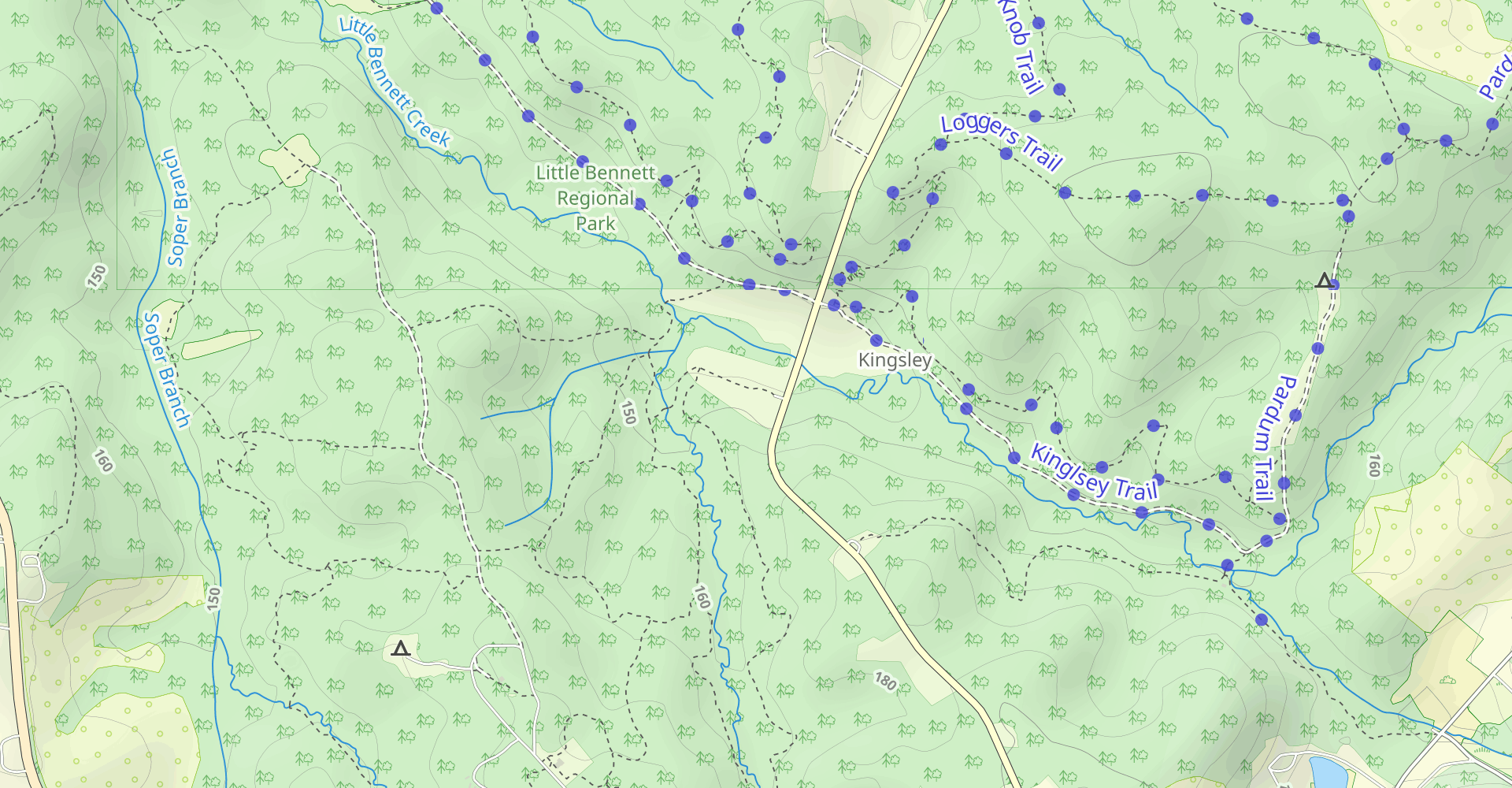 Wilson Mill, Mount Builder, Bennett Ridge, Woodcock Hollow, Whitetail, Stoney Brook