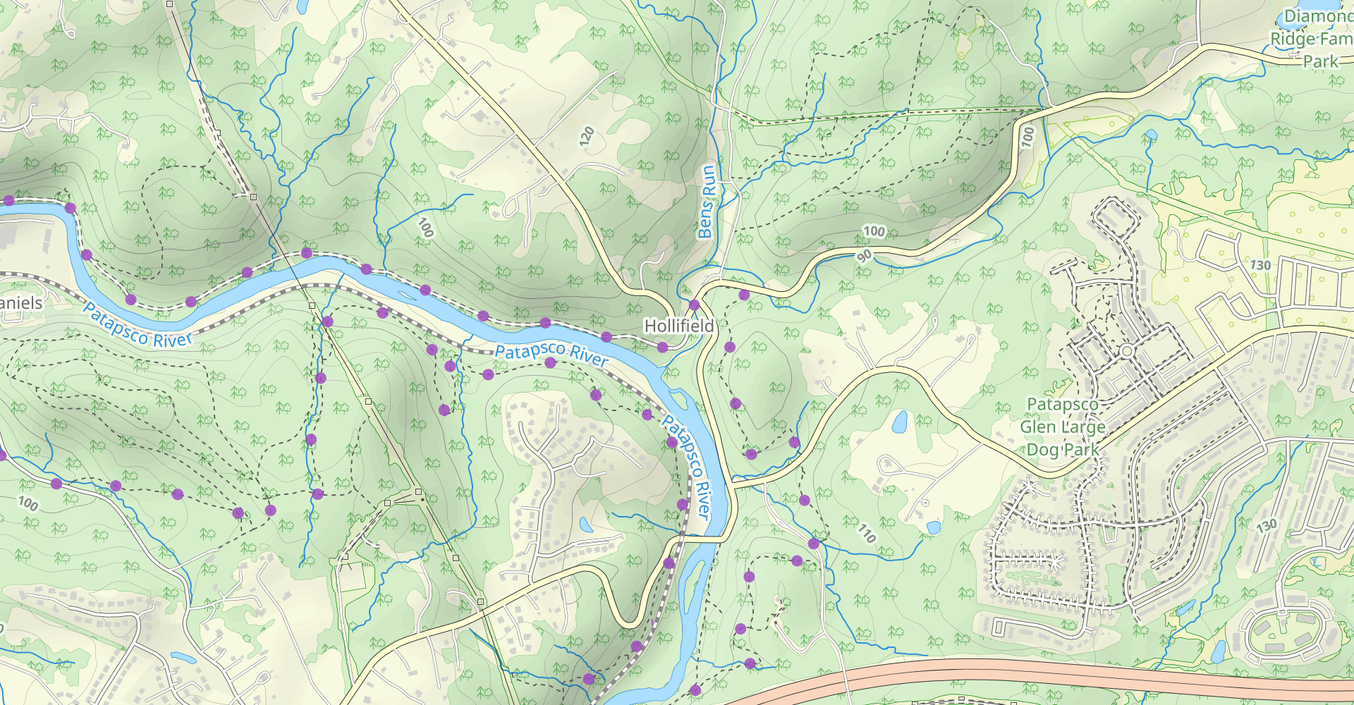 Quaker Hill to McKeldin via Thru Trail (White)