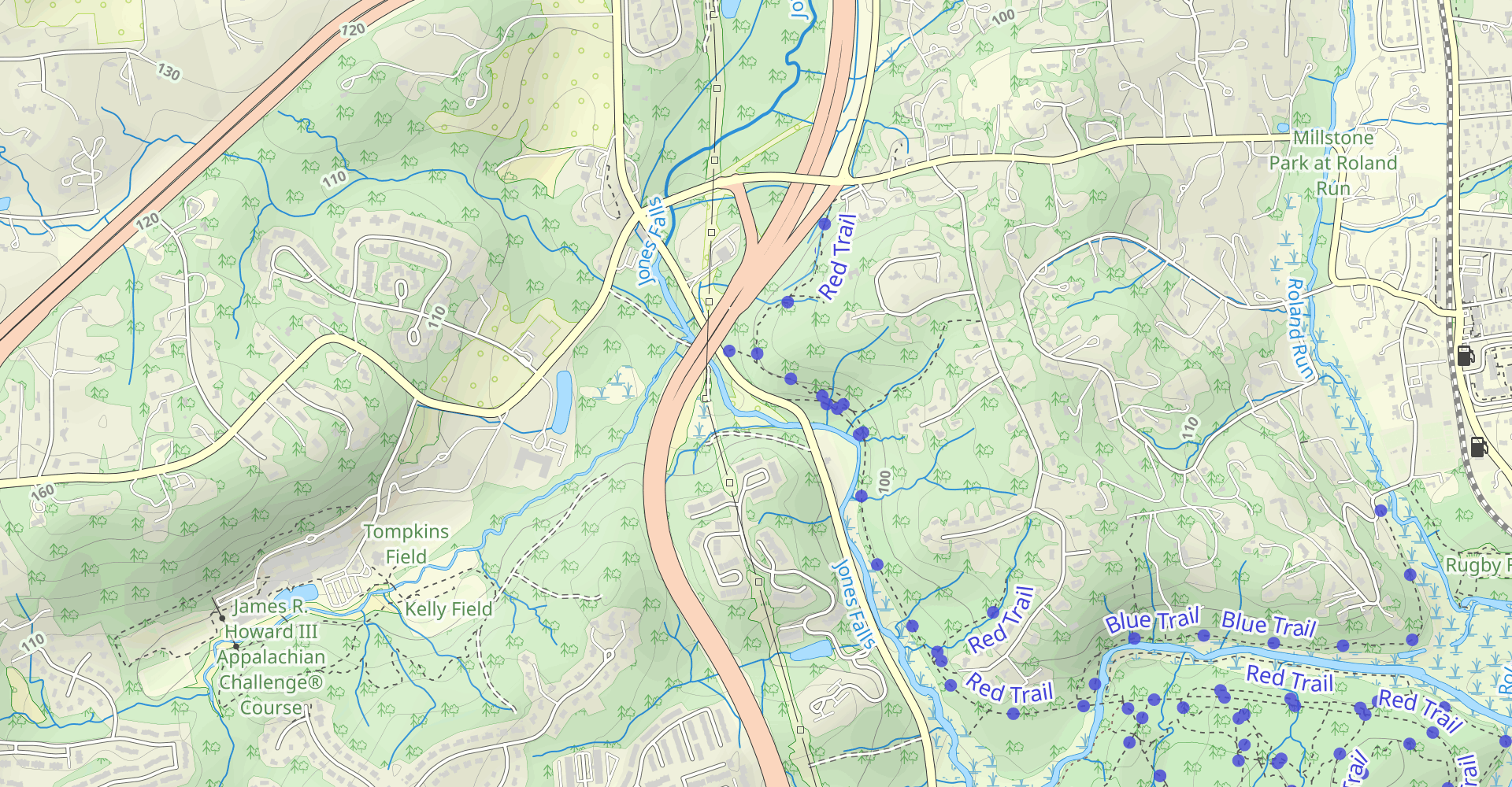 Lake Roland Red and Blue Trail