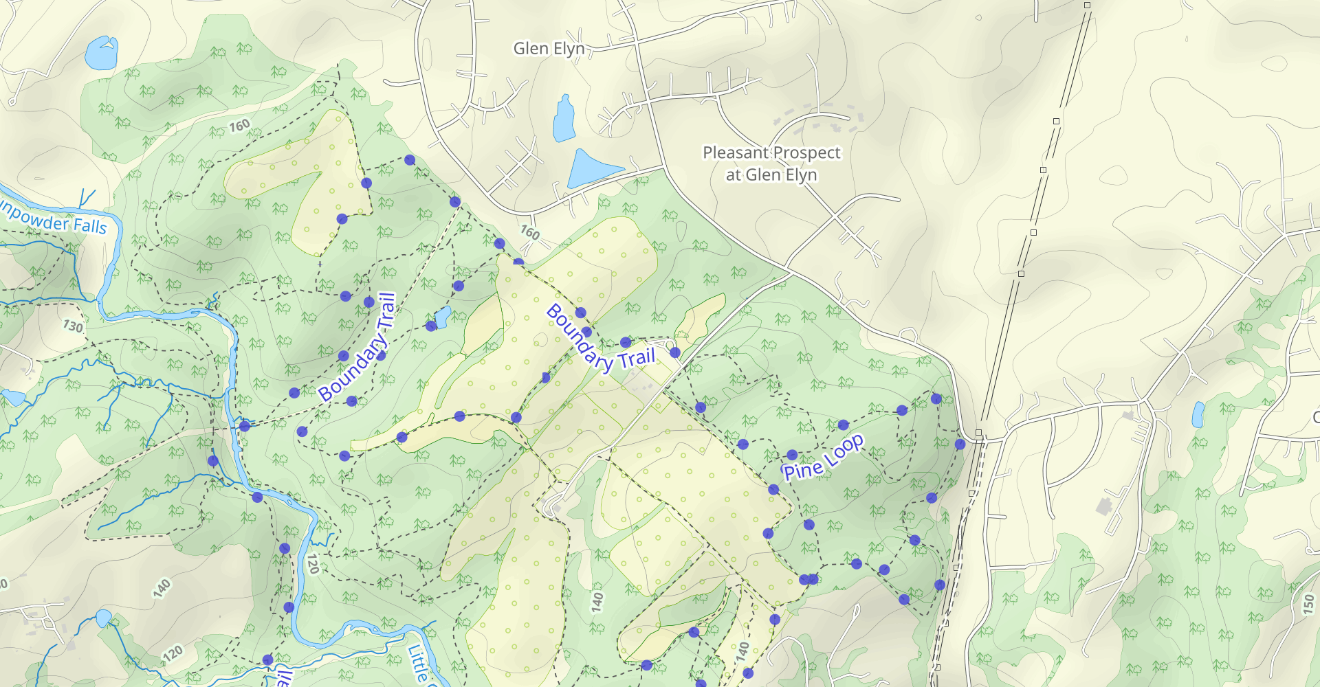 Barley pond Trail to Red Dot Trail to Boundary Trail Loop