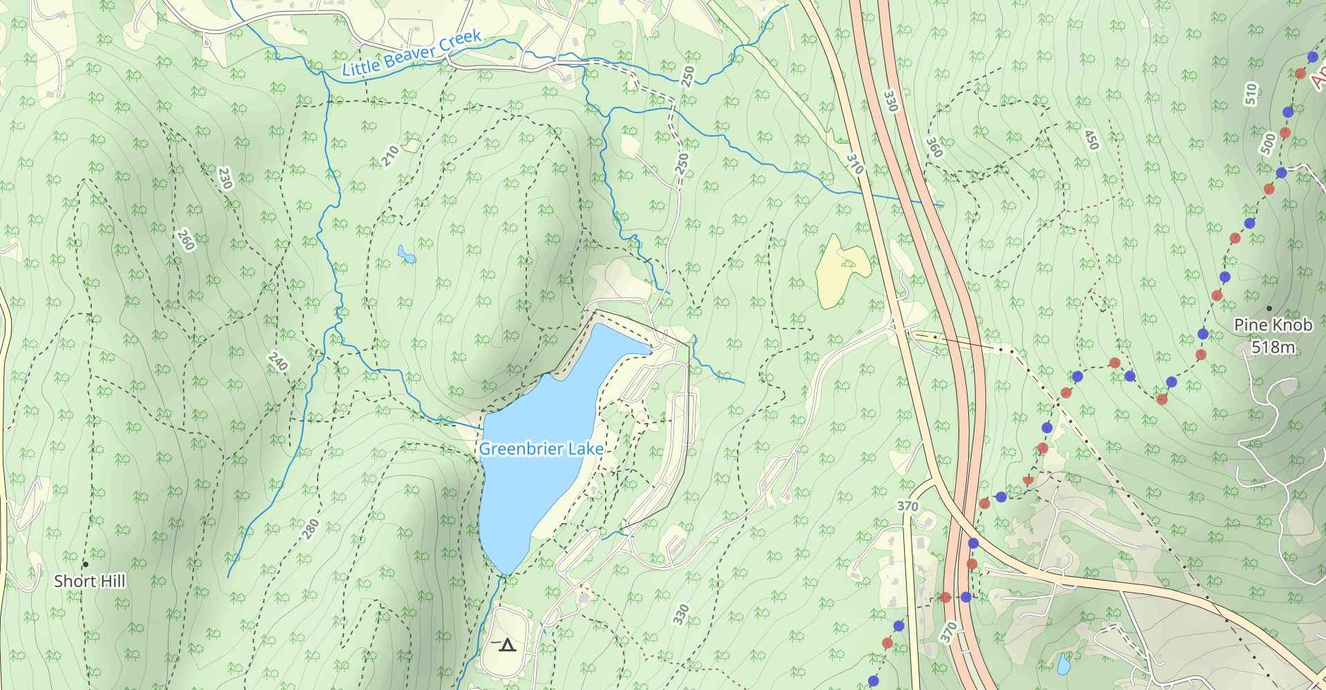 Monument Knob via Big Red and Bartman Hill Trail
