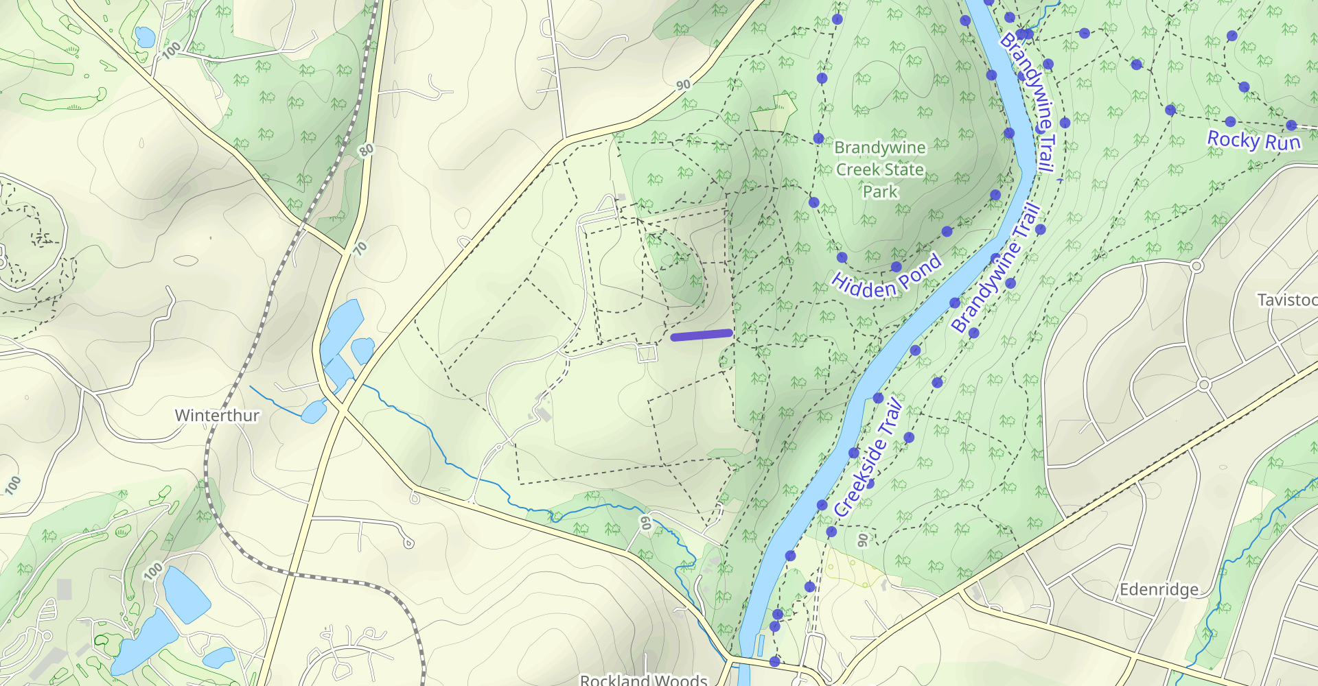 Hike Cross Country Course, Hidden Pond, And Rocky Run Loop