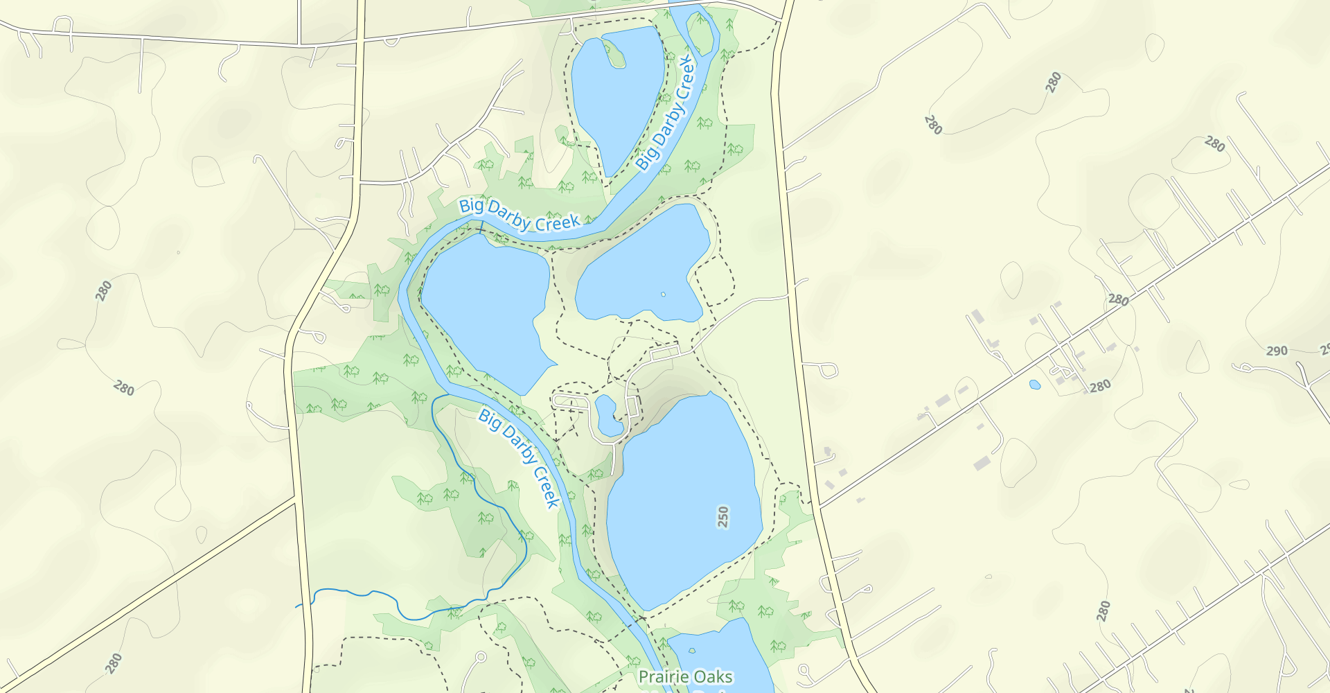 Prairie Oaks Loop from Darby Bend Lakes Entrance