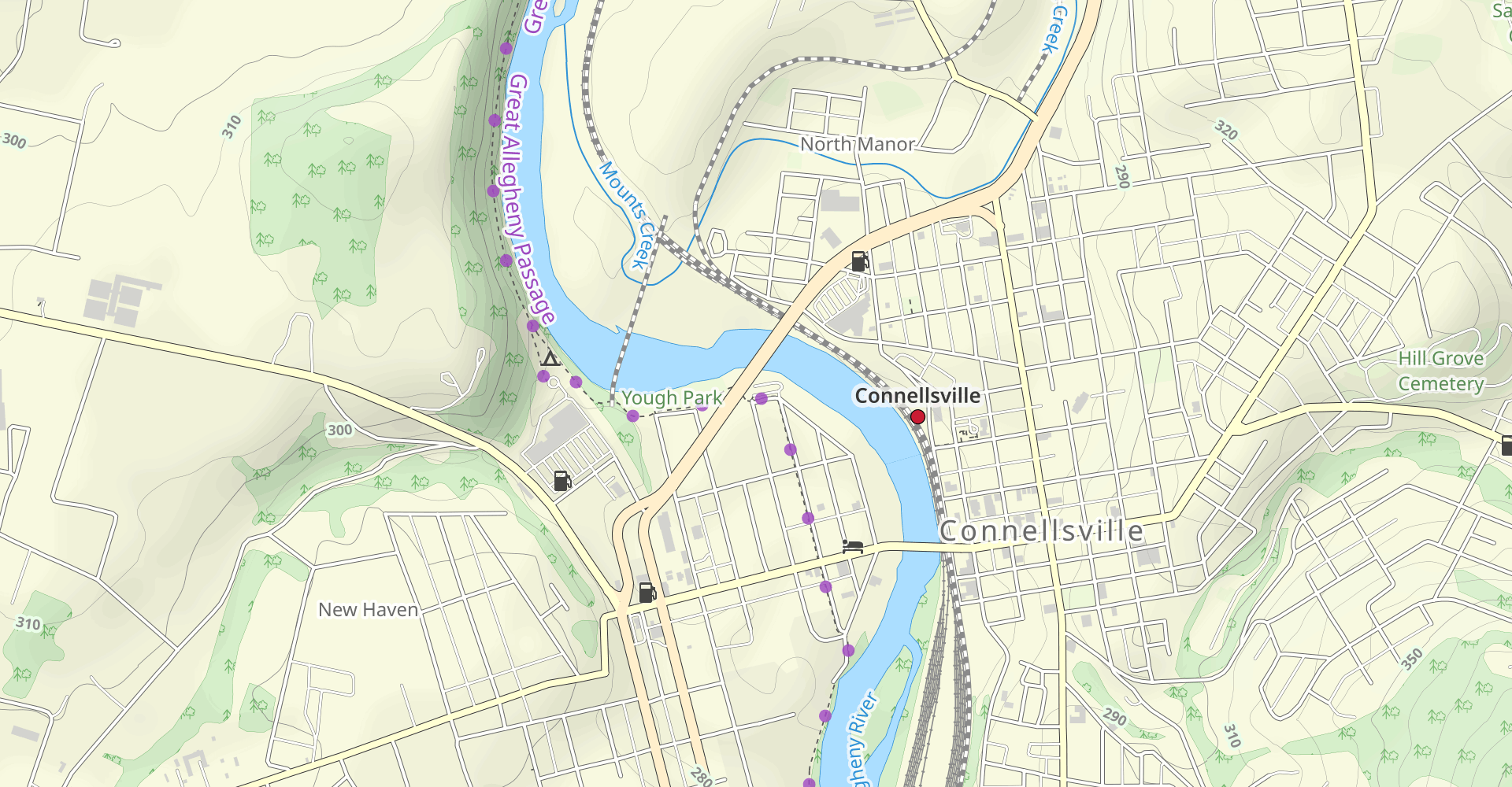 Yough River Trail - Connelsville to Camp Carmel